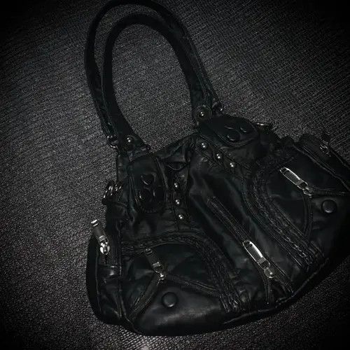 Japanese Brand Y2k Designer Faux Leather Tote Bag Motorcycle with Rivets Size ONE SIZE - 4 Thumbnail