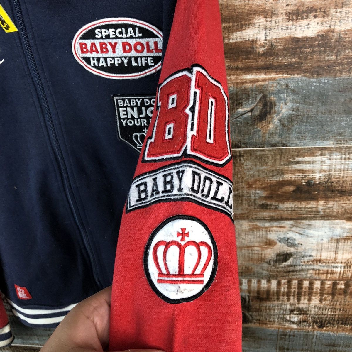 Japanese Brand Baby Doll Red Bomber varsity Jacket #A1383 Size M / US 6-8 / IT 42-44 - 12 Thumbnail