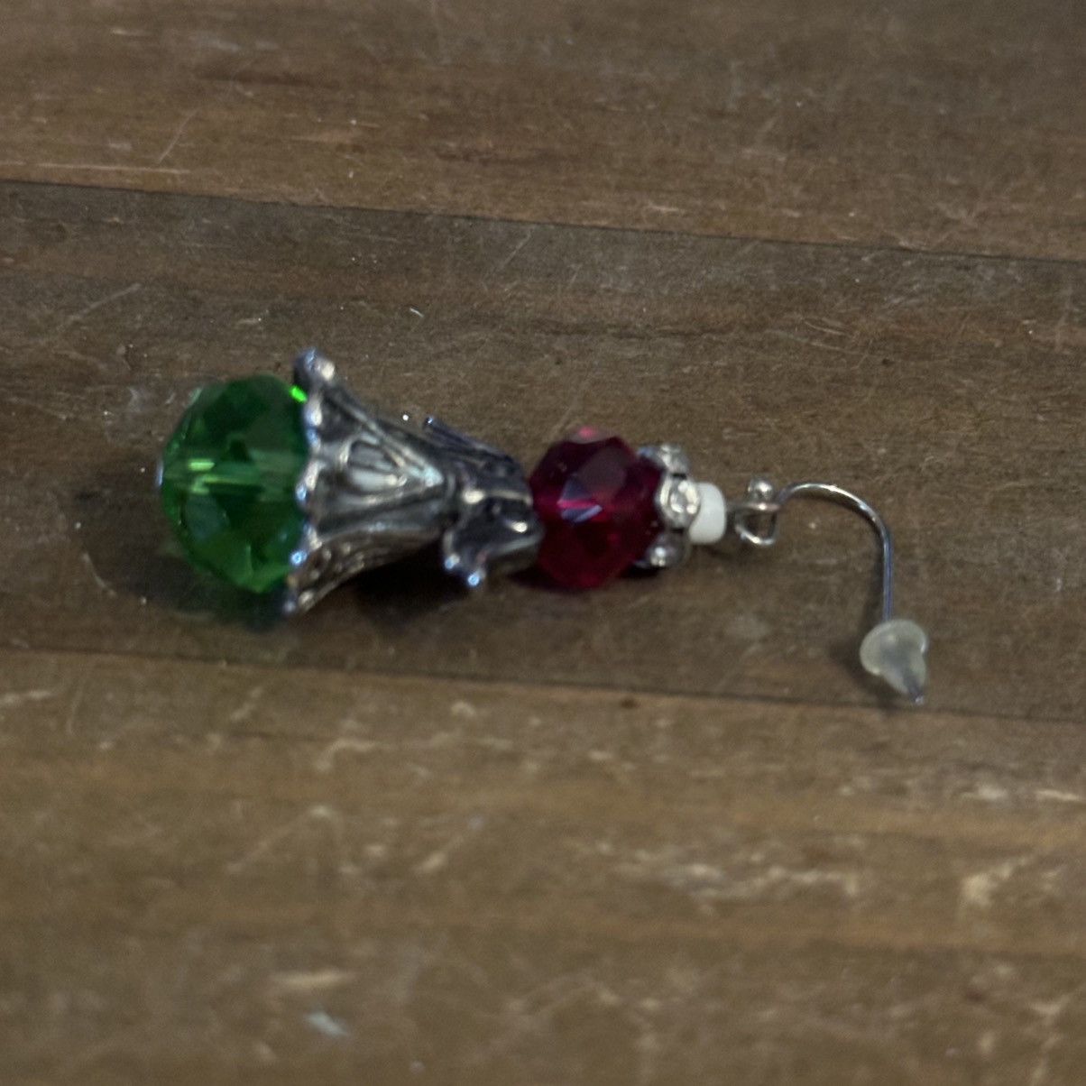 Other Red and green gemstone Christmas angel dangle earrings Size ONE SIZE - 4 Thumbnail