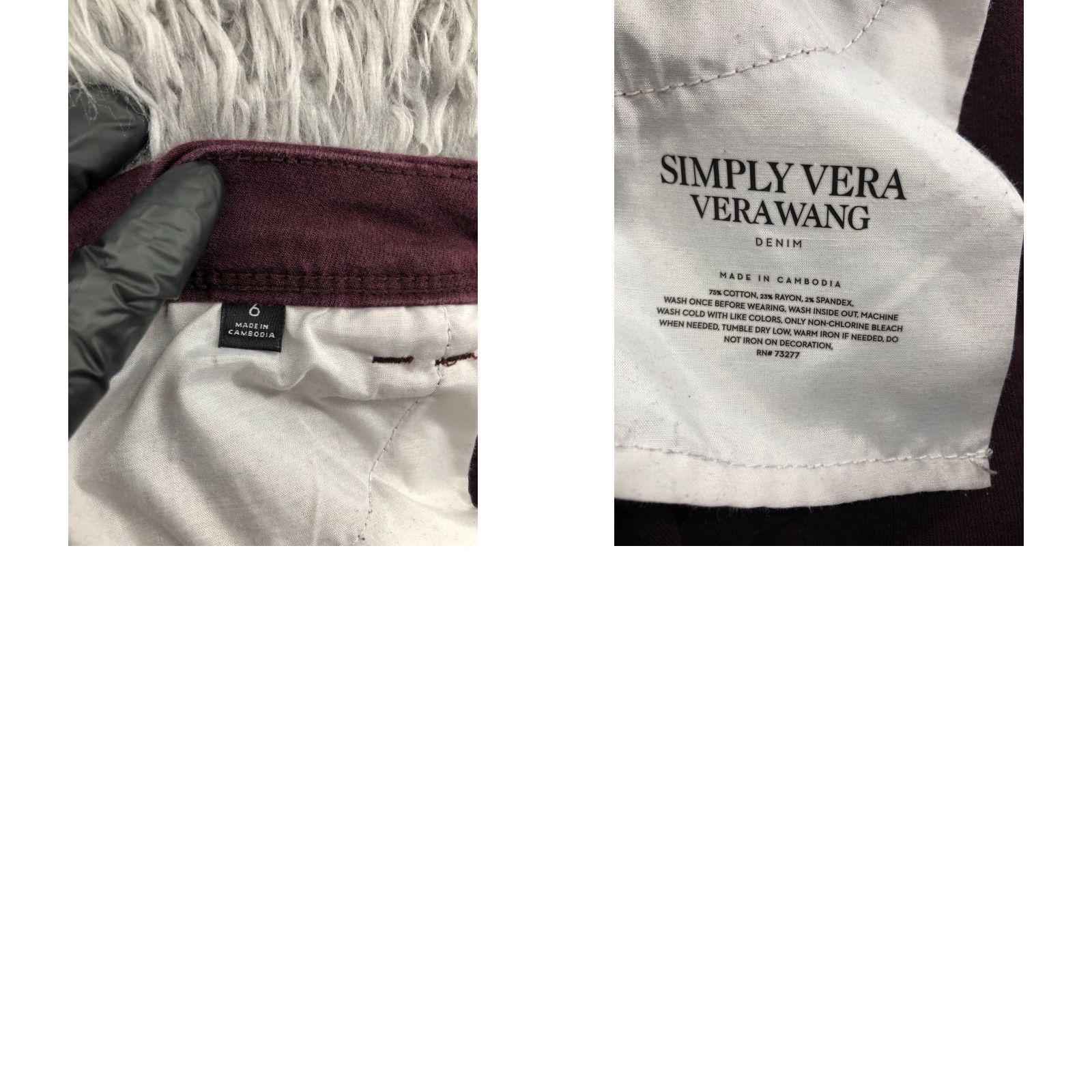 Vintage Simply Vera Vera Wang Skinny Ankle Pants Womens Size 6 Plum Maroon Size 28" / US 6 / IT 42 - 9 Thumbnail