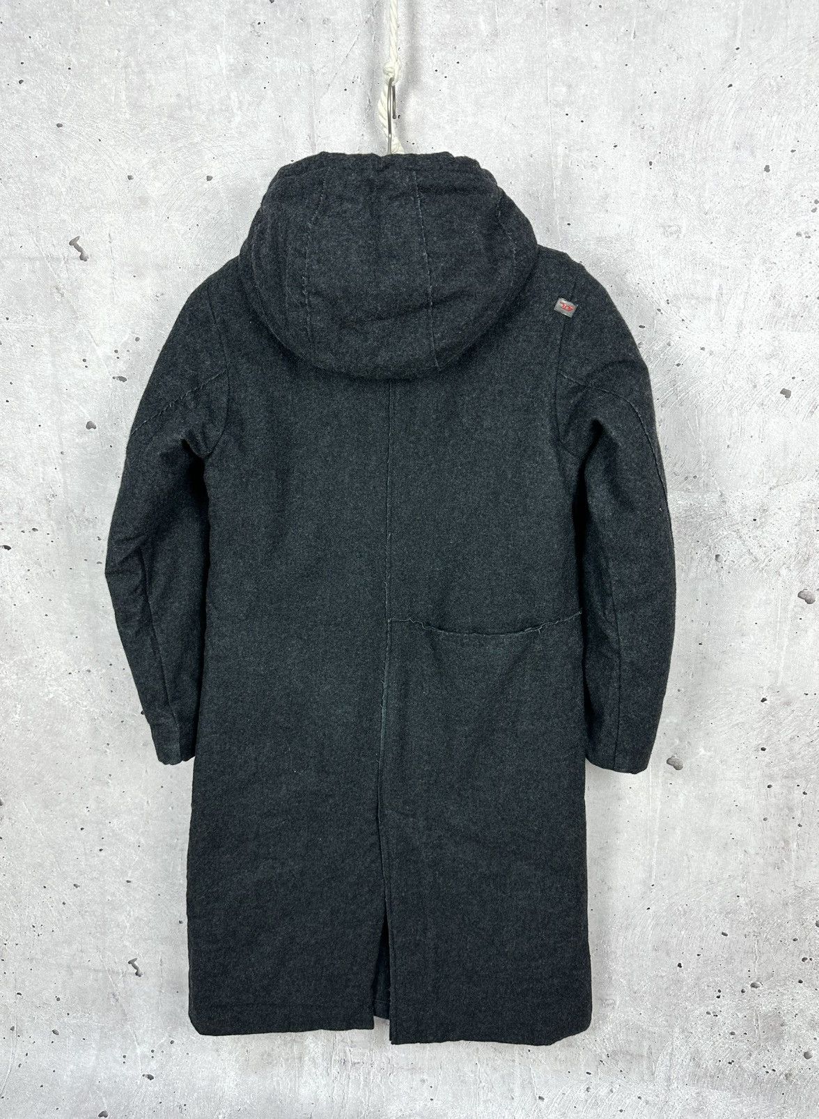Diesel × If Six Was Nine × Vintage Y2K Diesel Vintage Disstressed Wool Zip Hooded Jacket Size L / US 10 / IT 46 - 7 Thumbnail