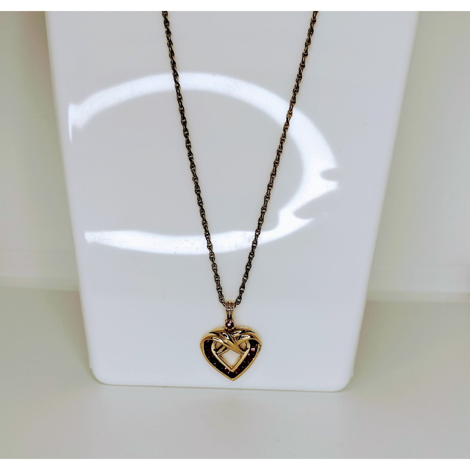 Vintage Danbury Mint Vermeil Necklace Genuine Ruby 14k Gold / Sterli Size ONE SIZE - 17 Thumbnail