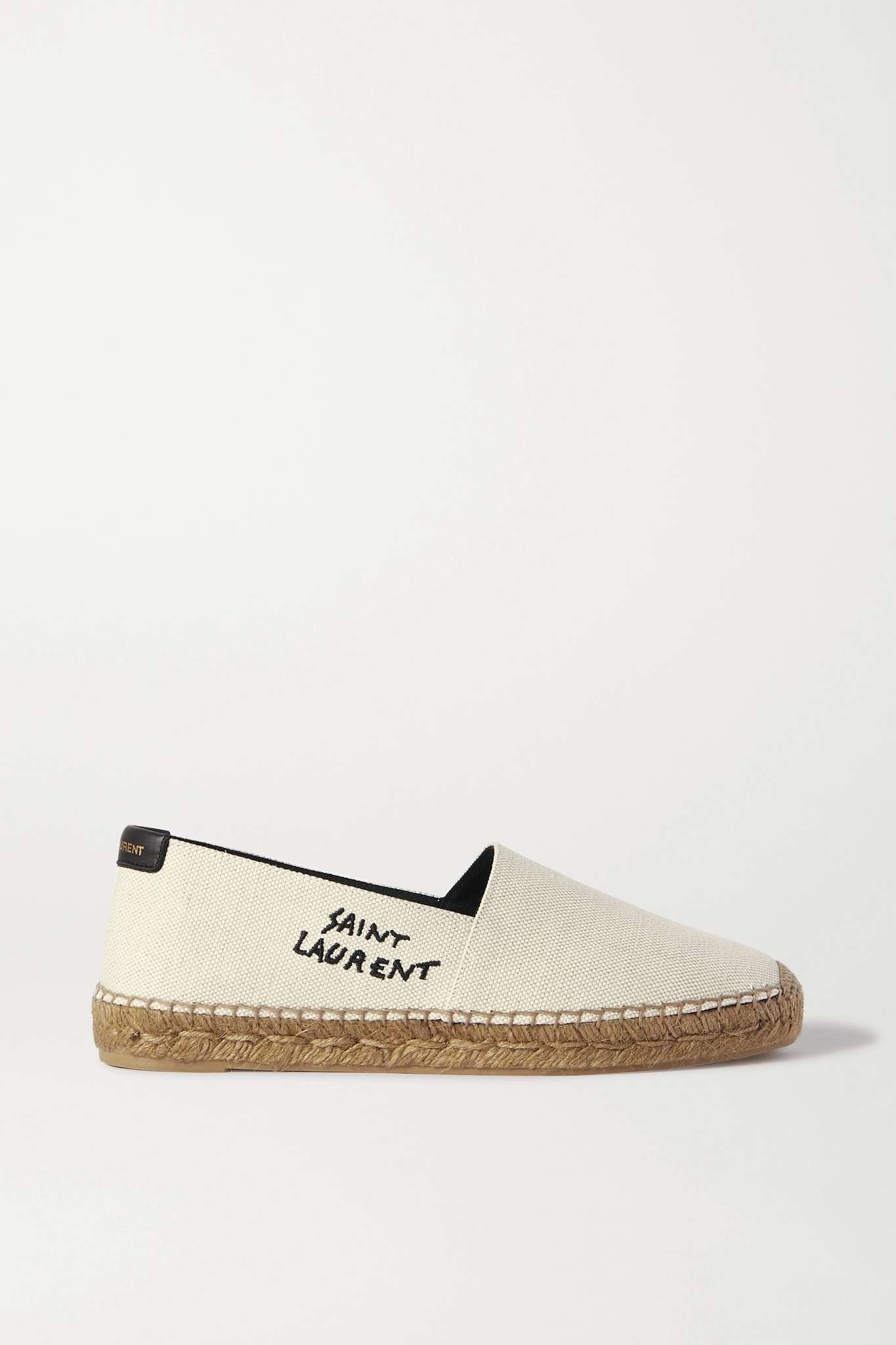 Saint Laurent Paris oc11z1125 Embroidered Espadrilles in Canvas in Natural Beige Size US 10 / IT 40 - 1 Thumbnail