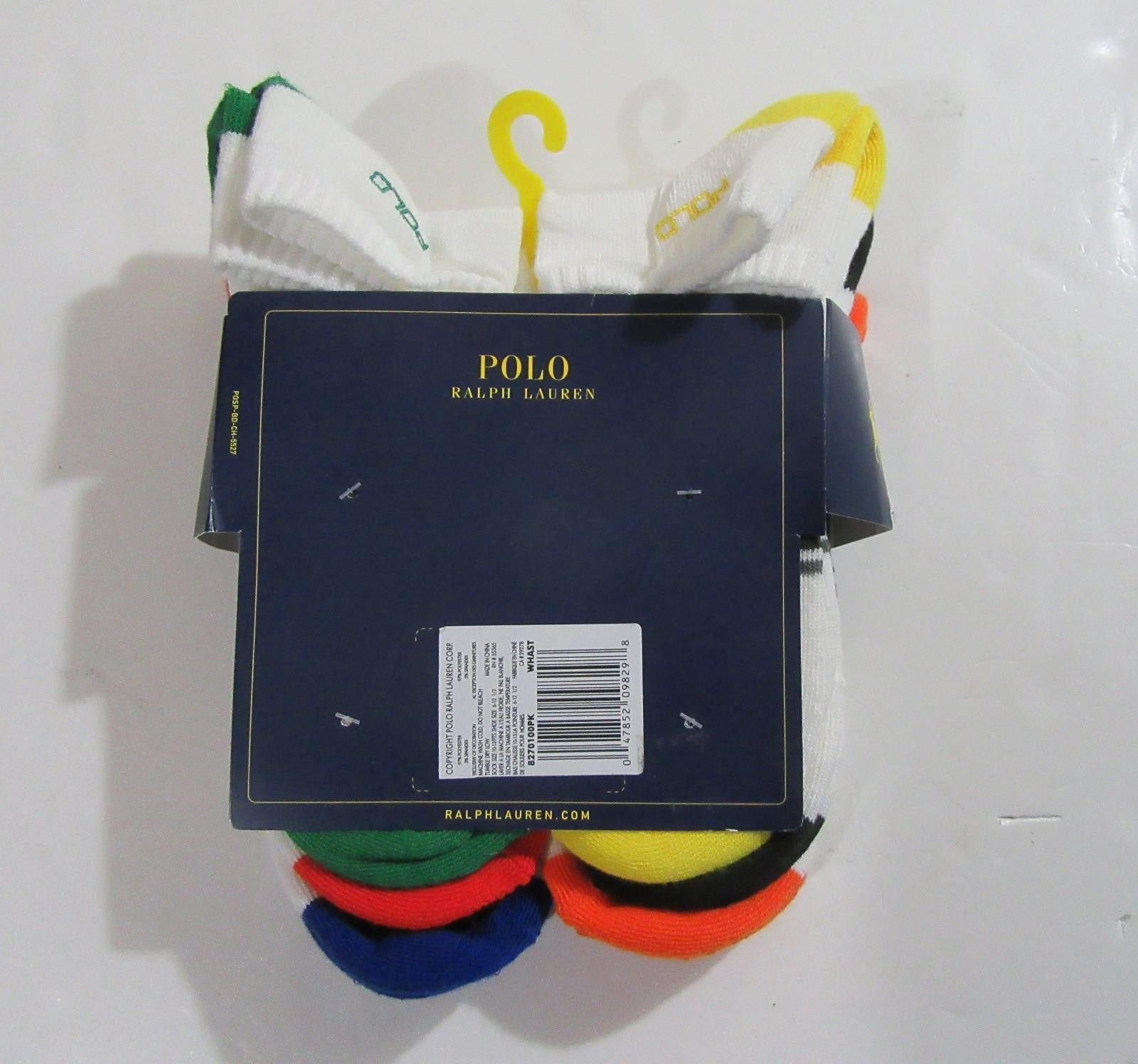 Polo Ralph Lauren Polo Ralph Lauren Mens Low Cut Socks White Multicolor 6 pack Size ONE SIZE - 2 Thumbnail