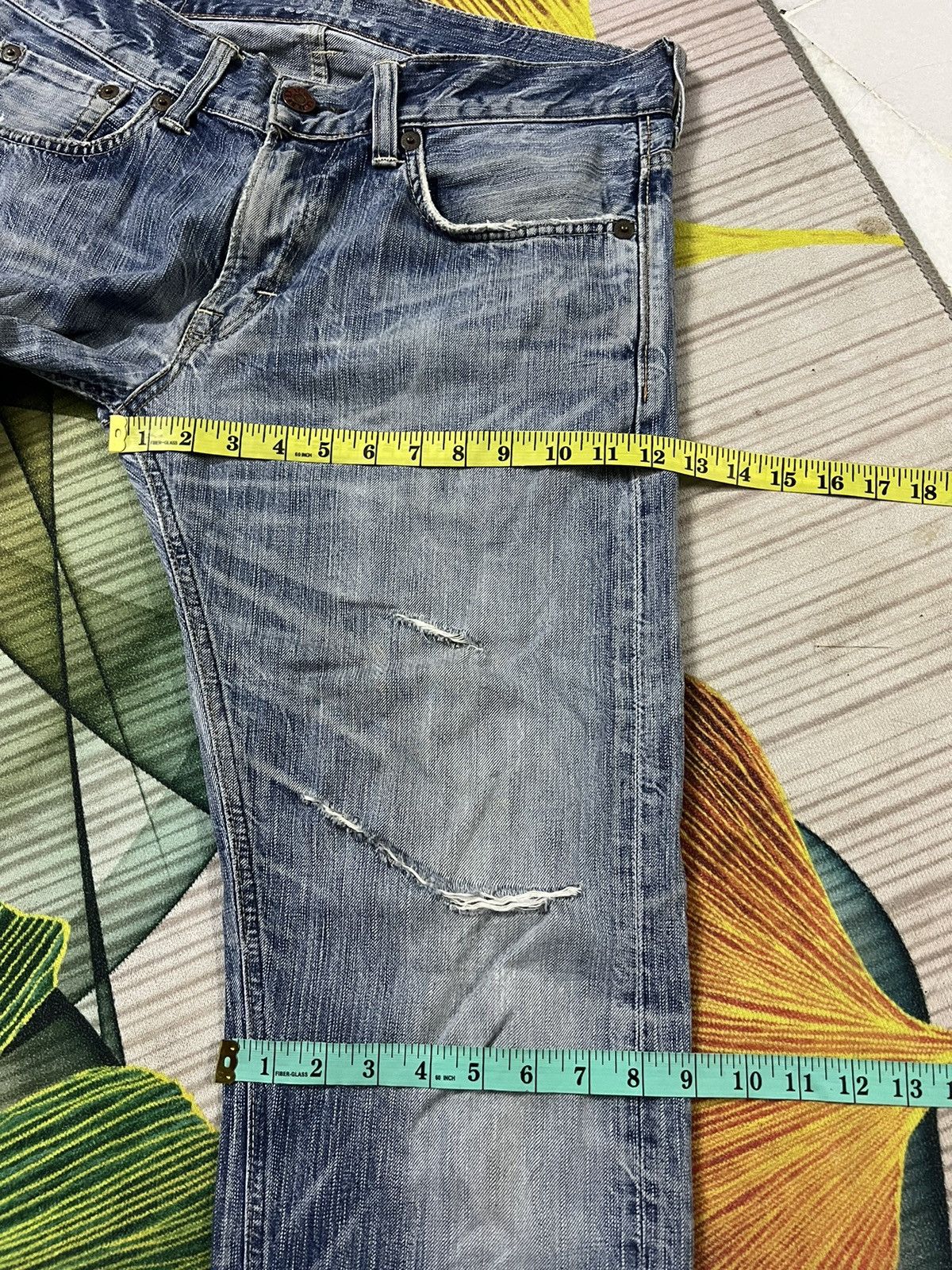 Edwin × If Six Was Nine × Japanese Brand VINTAGE EDWIN 503 BLUE TRIP DISTRESSED JAPAN JEANS Size US 34 / EU 50 - 15 Thumbnail