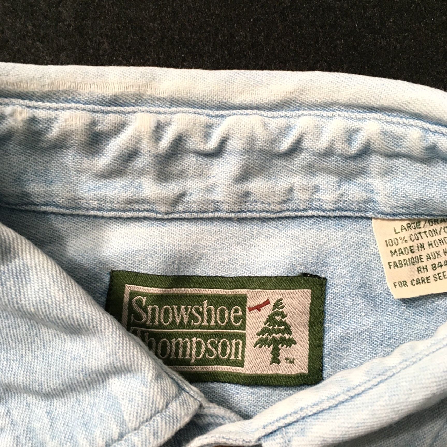 Denime VINTAGE Snowshoe Thompson Men’s LARGE Blue Denim Shirt Long Sleeve Embroidered Shirt Size US L / EU 52-54 / 3 - 3 Thumbnail