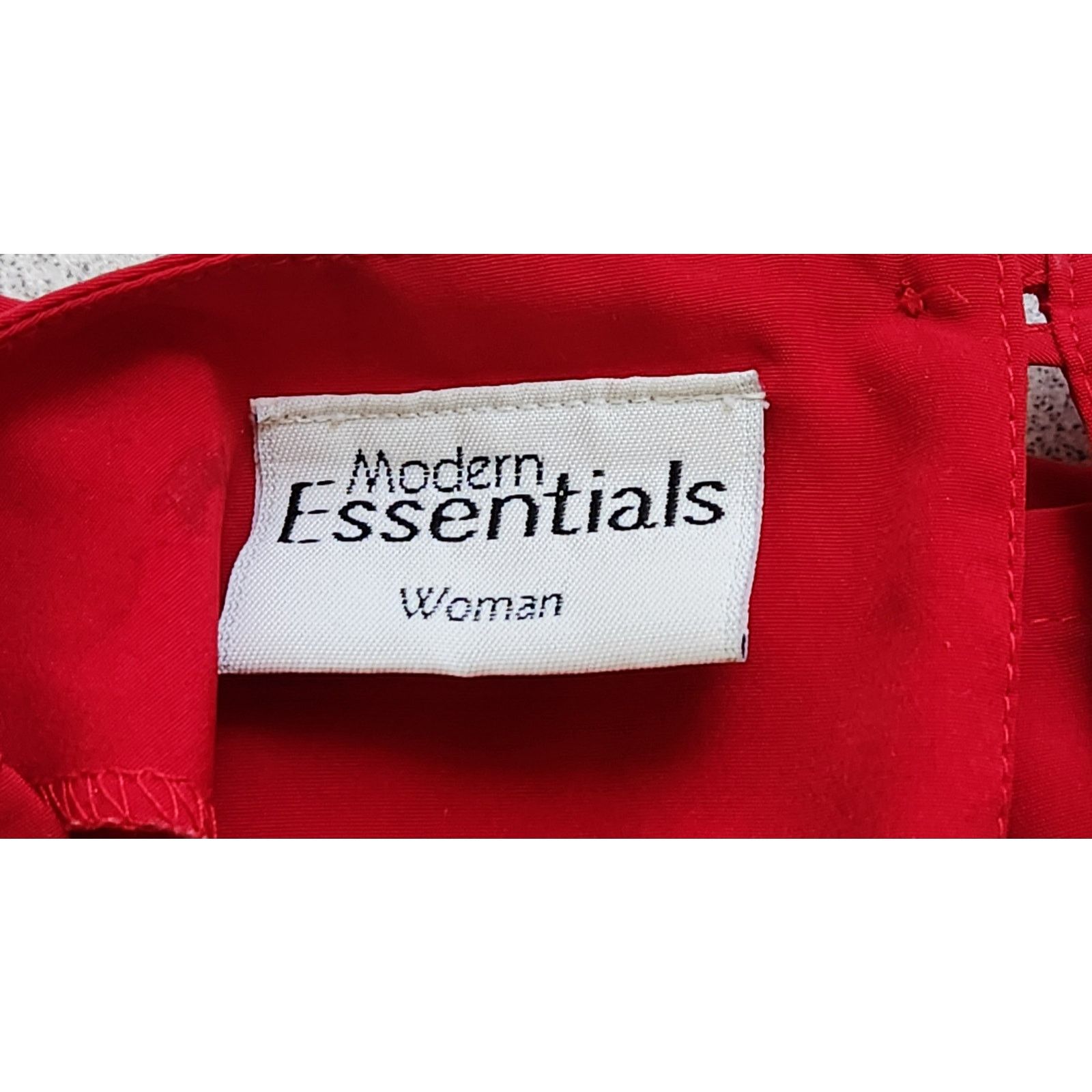 Other Modern Essentials Red Embroidered Neckline Top 20W Plus Size 3XL / US 20-22 - 5 Thumbnail
