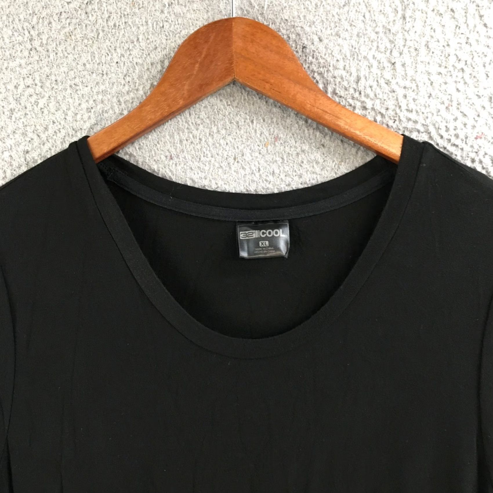 Vintage 32 Degrees COOL Dress Womens XL Scoop Neck Short Sleeve Sheath Black Solid Size 40" / US 18 - 3 Thumbnail