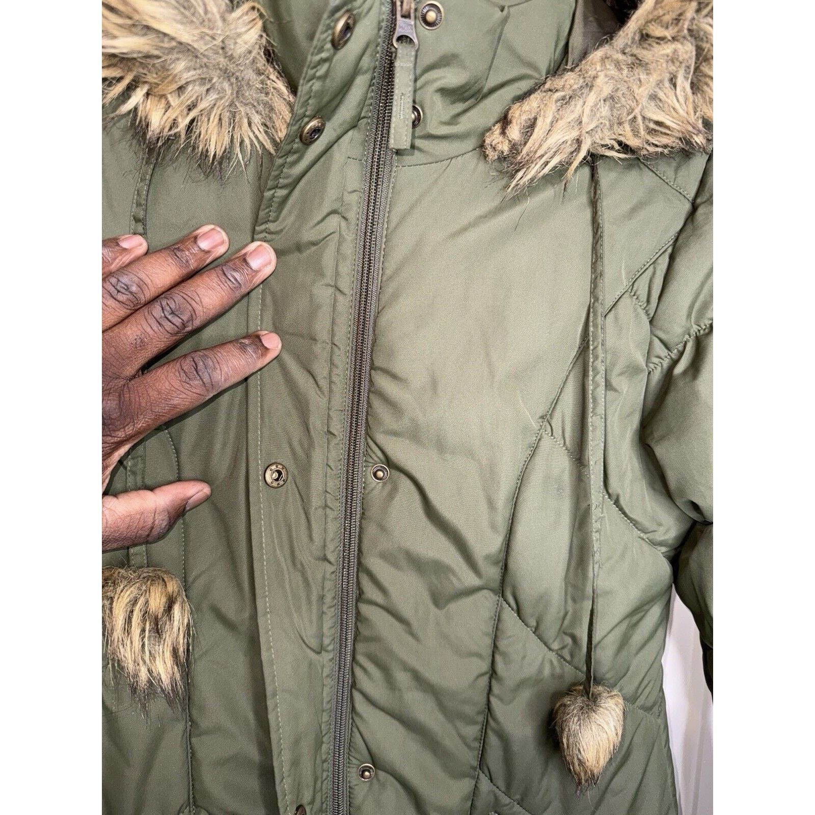 & Other Stories American Rag Puffer Jacket Parka Coat Women’s Medium Khaki Size M / US 6-8 / IT 42-44 - 8 Thumbnail