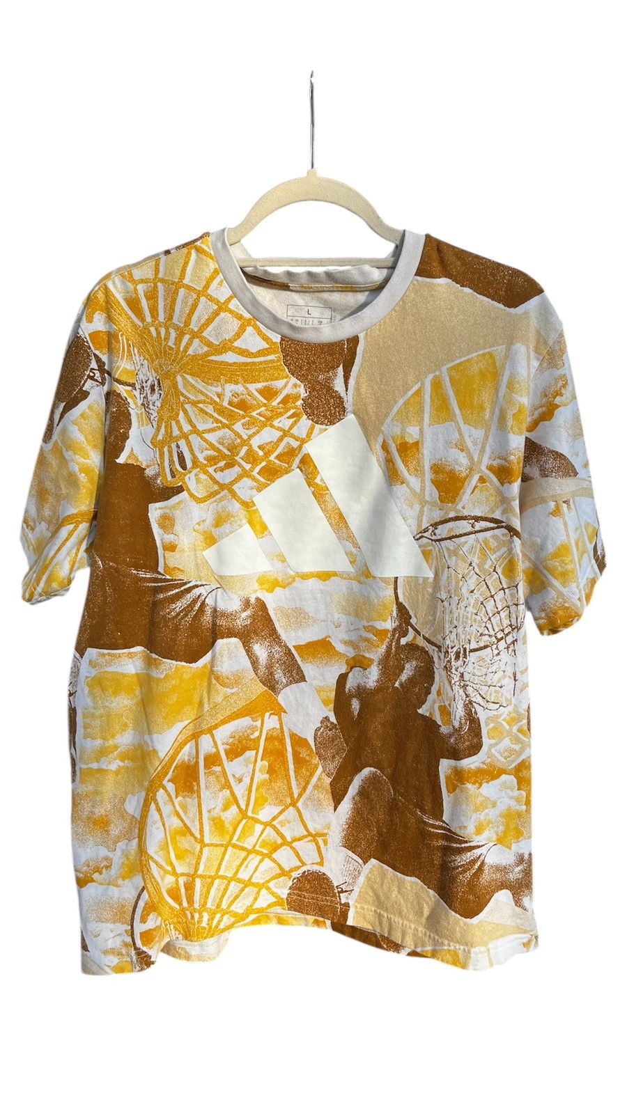 Adidas Adidas Selects Summer Edtion Yellow and Brown Basketball Tee Size US L / EU 52-54 / 3 - 4 Thumbnail