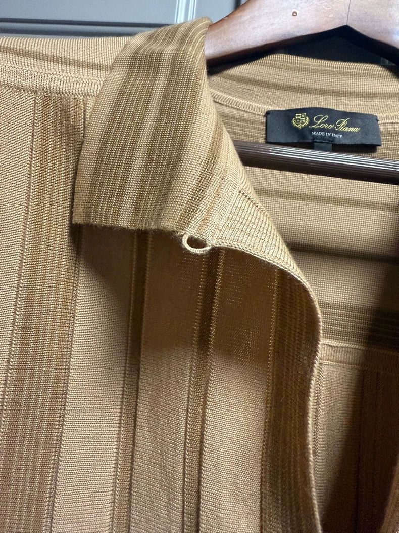 Loro Piana LORO PIANA Silk blended collar long sleeve with side slits Size S / US 4 / IT 40 - 4 Thumbnail