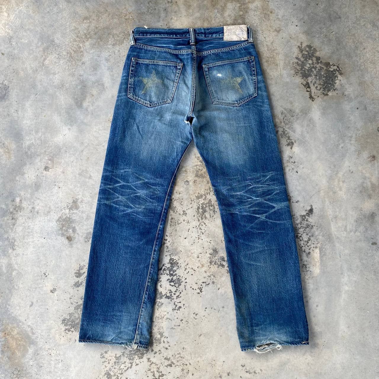Sugar Cane Vintage Sugar Cane Lot 902 Selvedge Grunge Frayed StarPrint Size US 31 - 14 Thumbnail