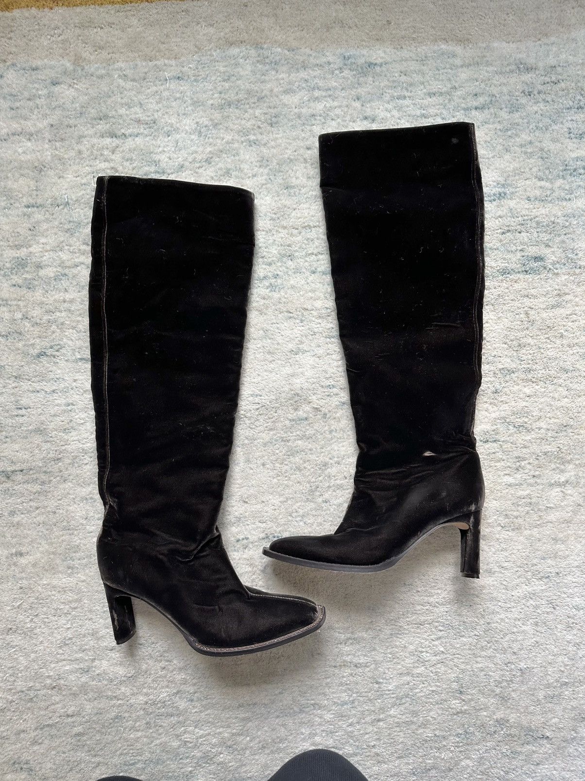Tamara Mellon Tamara Mellon Eclipse 75 Velvet Brown Rhinestone Tall Boots Size US 10.5 / IT 40.5 - 4 Thumbnail