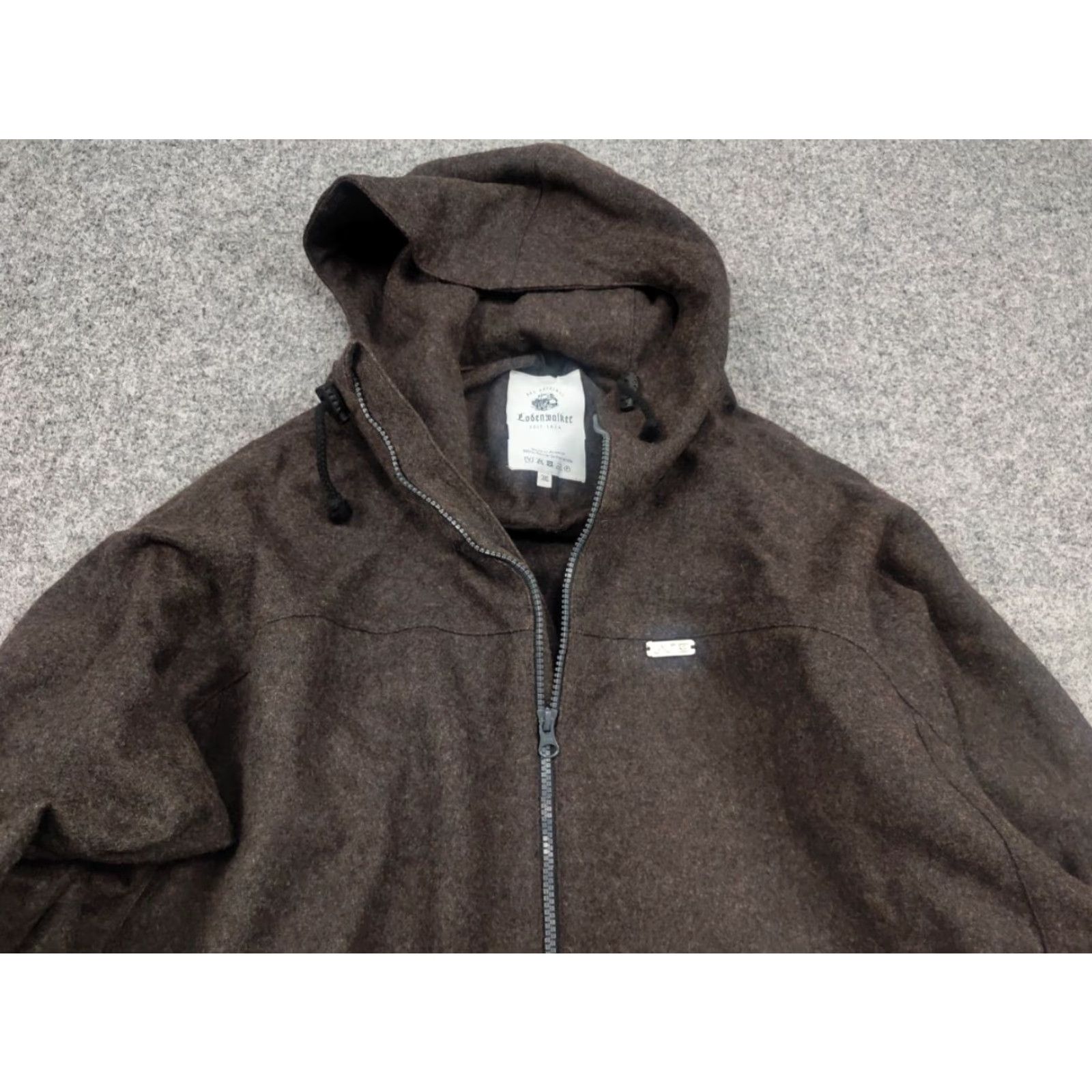 Vintage Loden by lodenwalker Austria Design 1434 reine schurwolle Hooded jacket, Wool, Brown, 3XL, Men Size US XXL / EU 58 / 5 - 5 Thumbnail