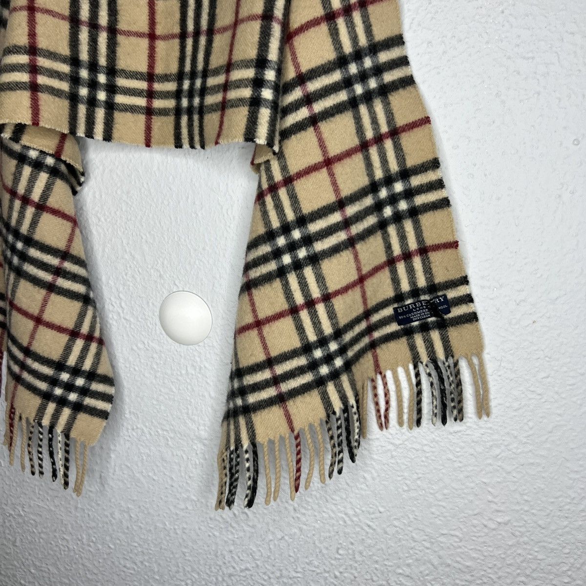 Burberry London Nova Check Scarf Beige Cashmere Retro Y2K