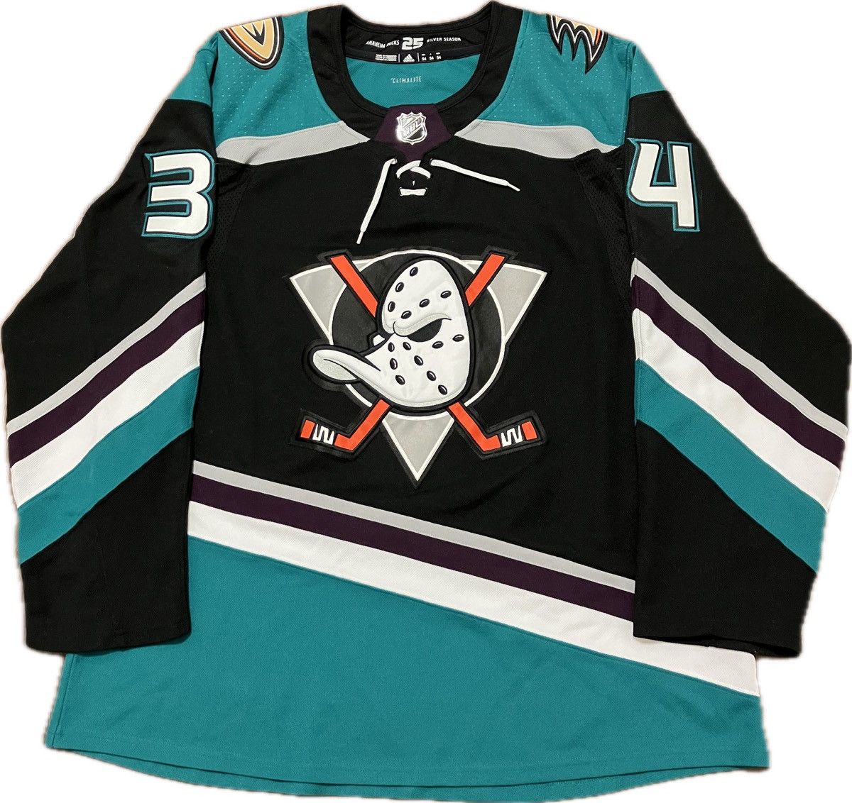 image of Anaheim Ducks Sam Steel Adidas Nhl Hockey Jersey Size 54, Men's