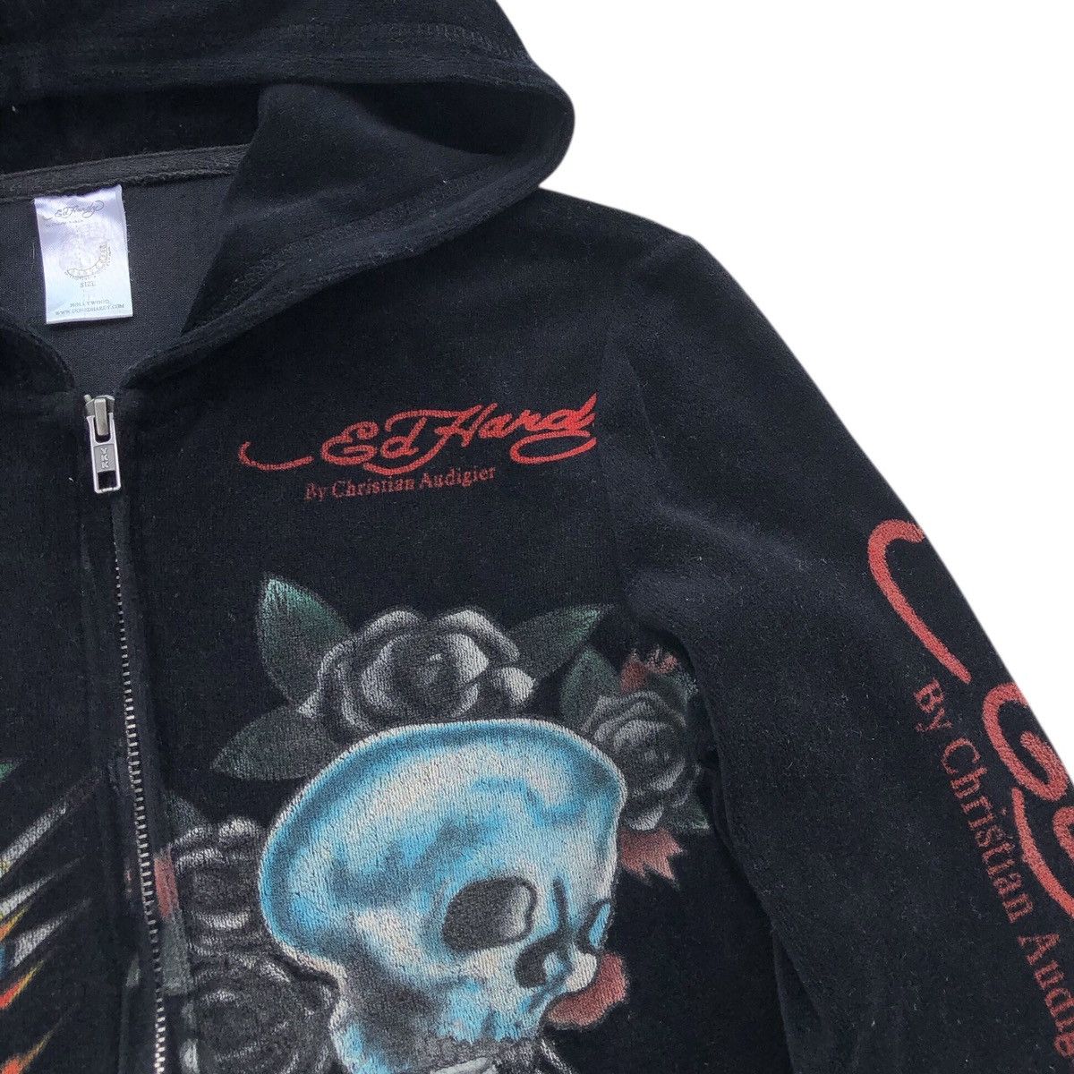 Ed Hardy Ed Hardy By Christian Audigier Velvet Zip Hoodie Jacket Size S / US 4 / IT 40 - 7 Thumbnail