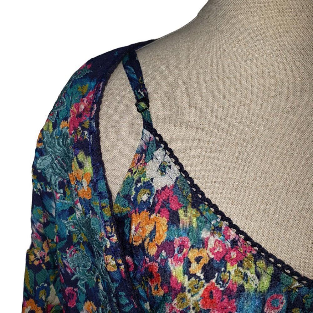 Sundae School CT342 Sundance two-piece Mini Blue Floral Flare Dress L Size L / US 10 / IT 46 - 3 Thumbnail