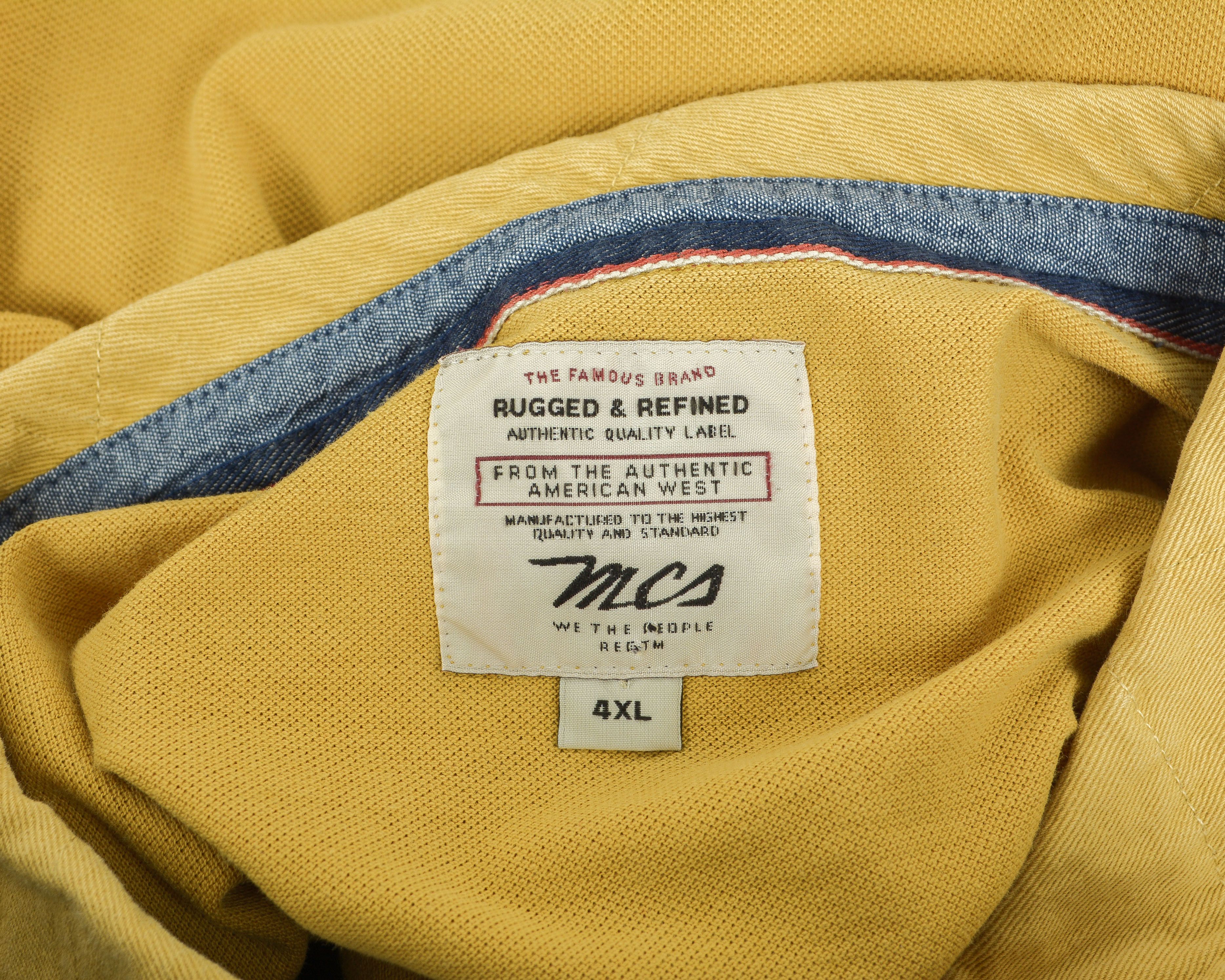 Marlboro Classics MCS 4XL Polo Shirt Short Sleeve Cotton Mustard Casual Top Size US XXL / EU 58 / 5 - 2 Thumbnail