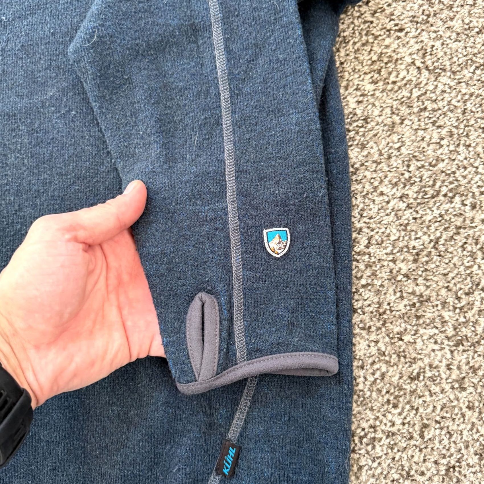 Vintage Kuhl Thor Pullover Chianti Fleece 1/4 Zip Blue Men's XL Wool Hiking Mock Neck Pullover Activewear Size US XL / EU 56 / 4 - 5 Thumbnail