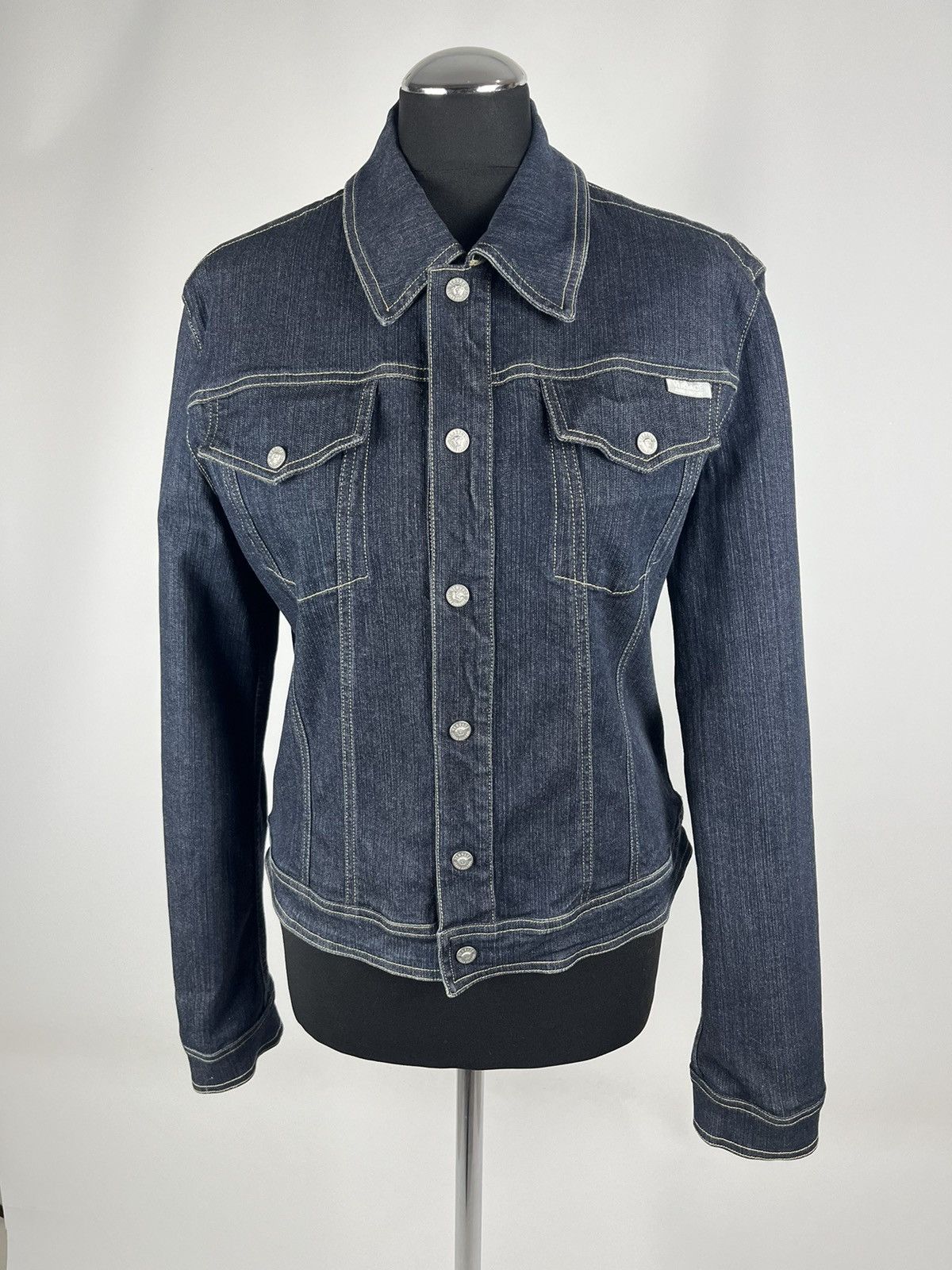 Versace Jeans Couture Women Blue Denim Jacket Size XL (0620)