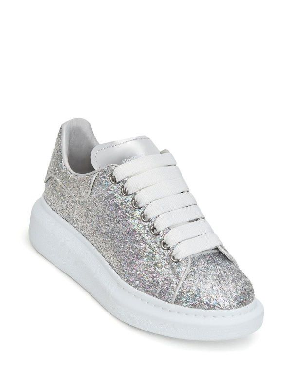 Alexander McQueen o1w1db10925 Glitter Oversized Sneaker in Silver Size US 8.5 / IT 38.5 - 2 Thumbnail
