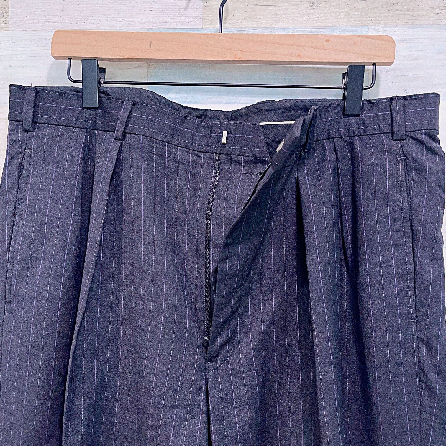 Southwick Southwick Bespoke Striped 3 Button Suit Gray Wool 44R 36x31 Size 44R - 11 Thumbnail