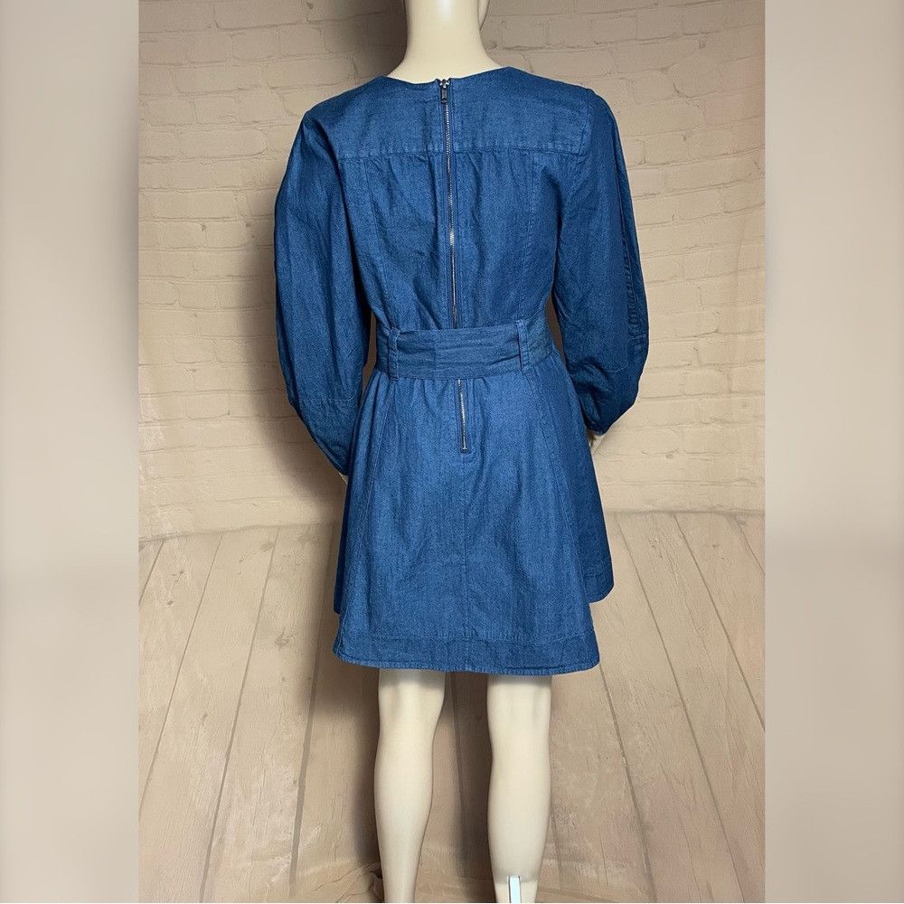Free People NWT New $148 Free People Karmen Denim Puff Sleeve Dress Siz Size S / US 4 / IT 40 - 5 Thumbnail