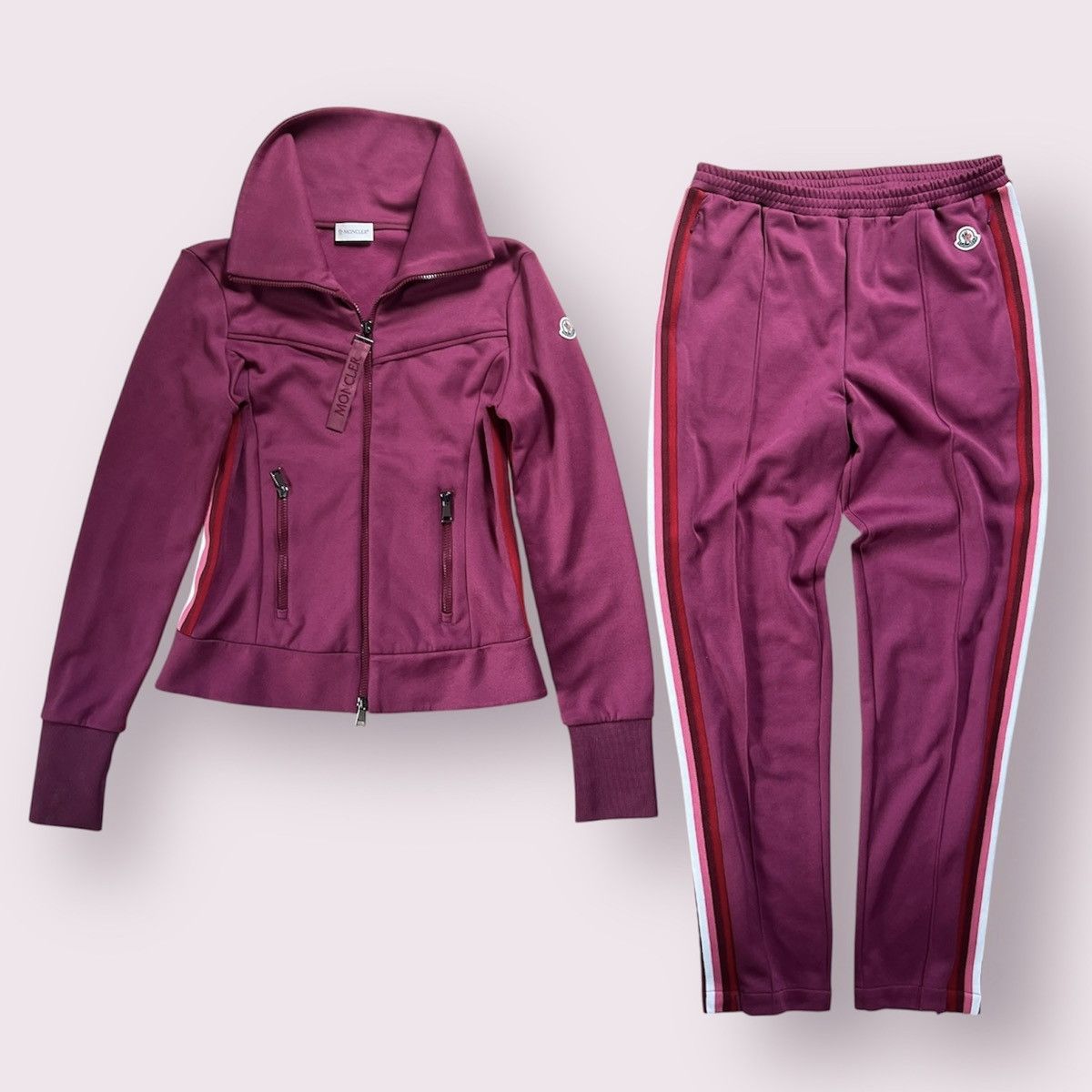 Moncler tracksuit sport suit jacket/pants very rare pink