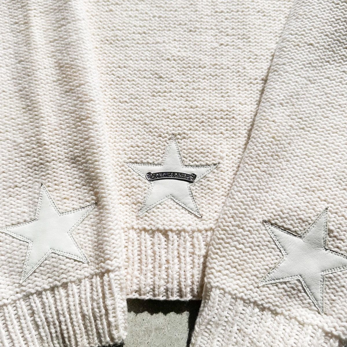 Chrome Hearts CH Triple Star Patch Cashmere Chunky Knit Sweater 🍦 Size US XL / EU 56 / 4 - 2 Thumbnail