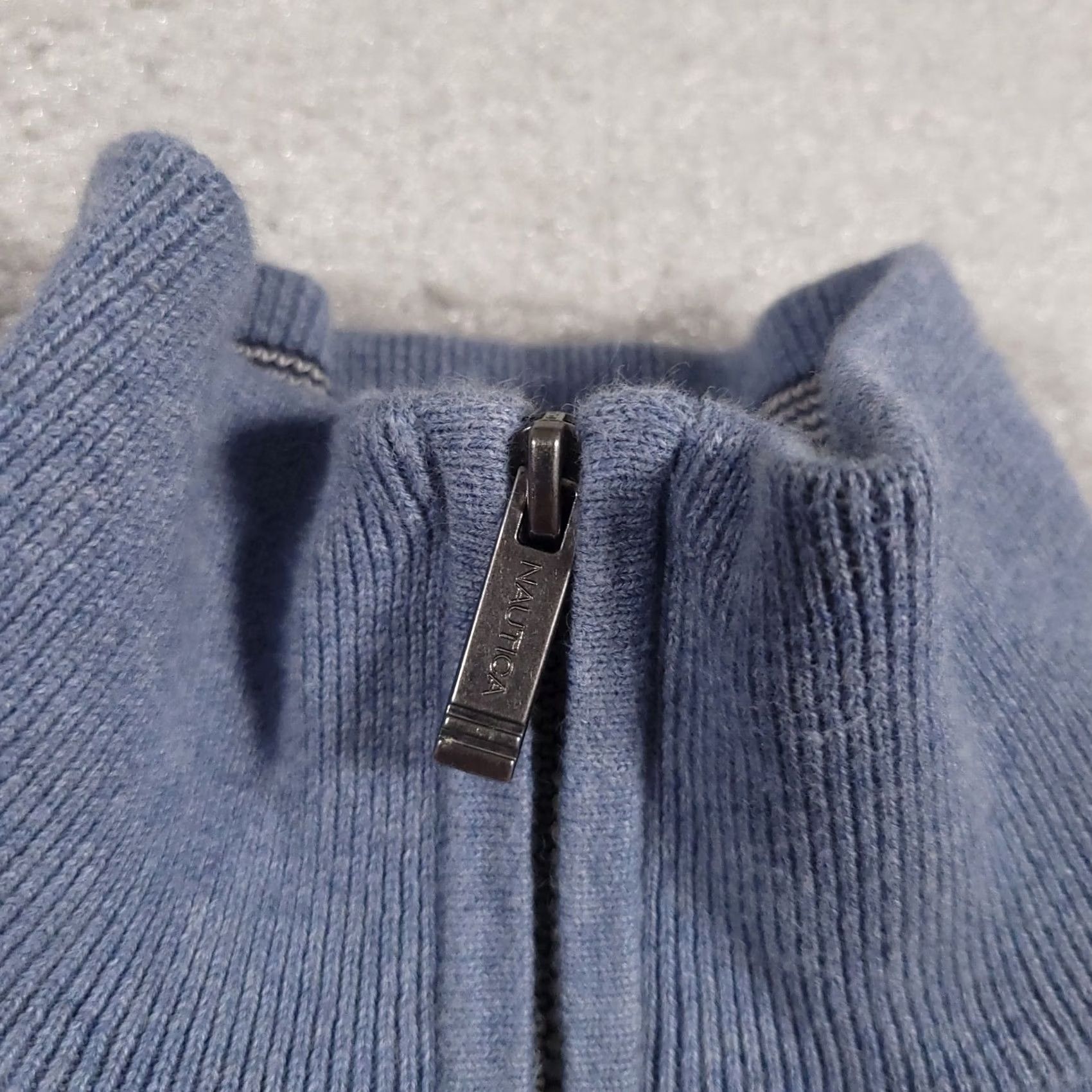 Nautica Nautica 1/4 Zip Pullover Sweater Mens Medium Light Blue Knit Slim Mock Neck Size US M / EU 48-50 / 2 - 6 Thumbnail