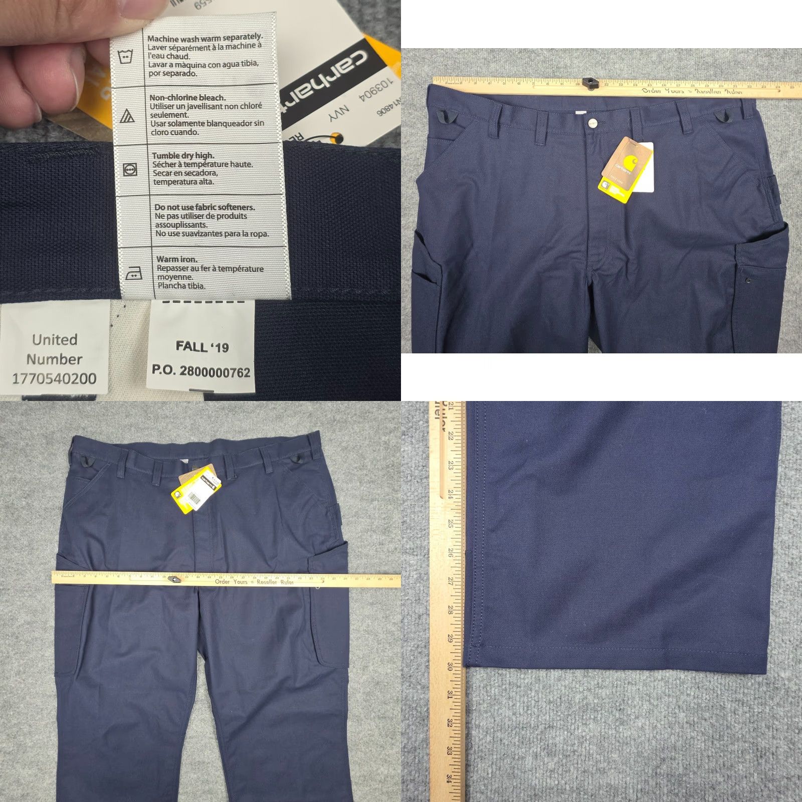 Carhartt Carhartt UAL Rugged Professional Cargo Pants 46x30 Navy Blue NWT Mens Straight Pants Size US 30 / EU 46 - 9 Thumbnail