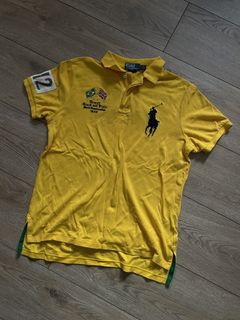 POLO by Ralph Laurent Big Pony Vintage BRAZIL Yellow Polo T-shirt