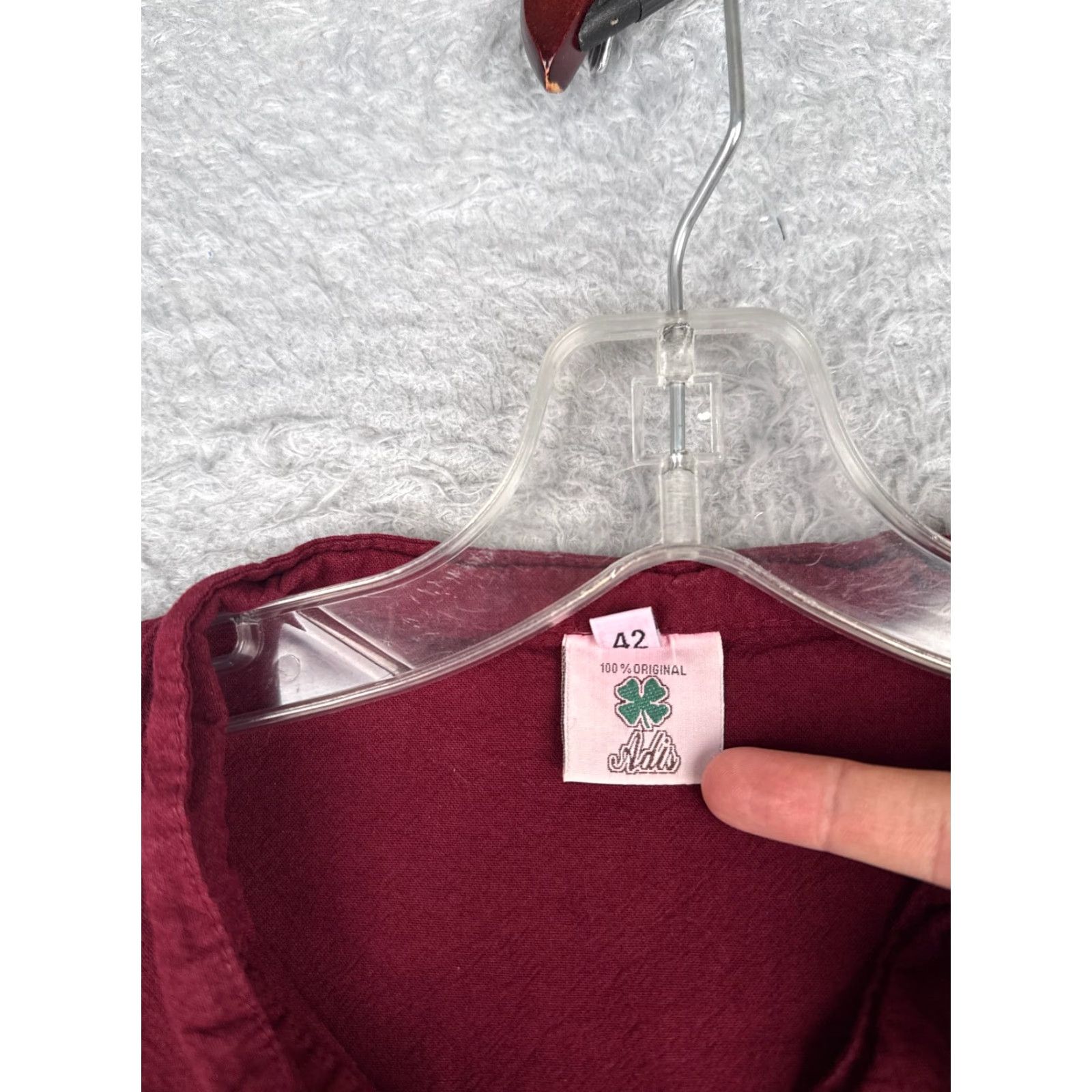 Vintage Adi's Guayabera Shirt Men's 42 Red Short Sleeve Button Embroidered 100% Cotton Aloha Beach Vacation Resort Size US XL / EU 56 / 4 - 6 Thumbnail
