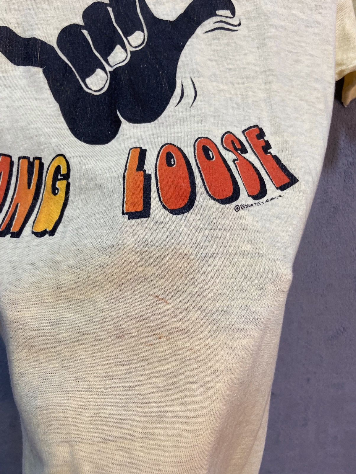 Vintage Vintage 80s Hawaii Hang Loose t shirt Size US S / EU 44-46 / 1 - 3 Thumbnail