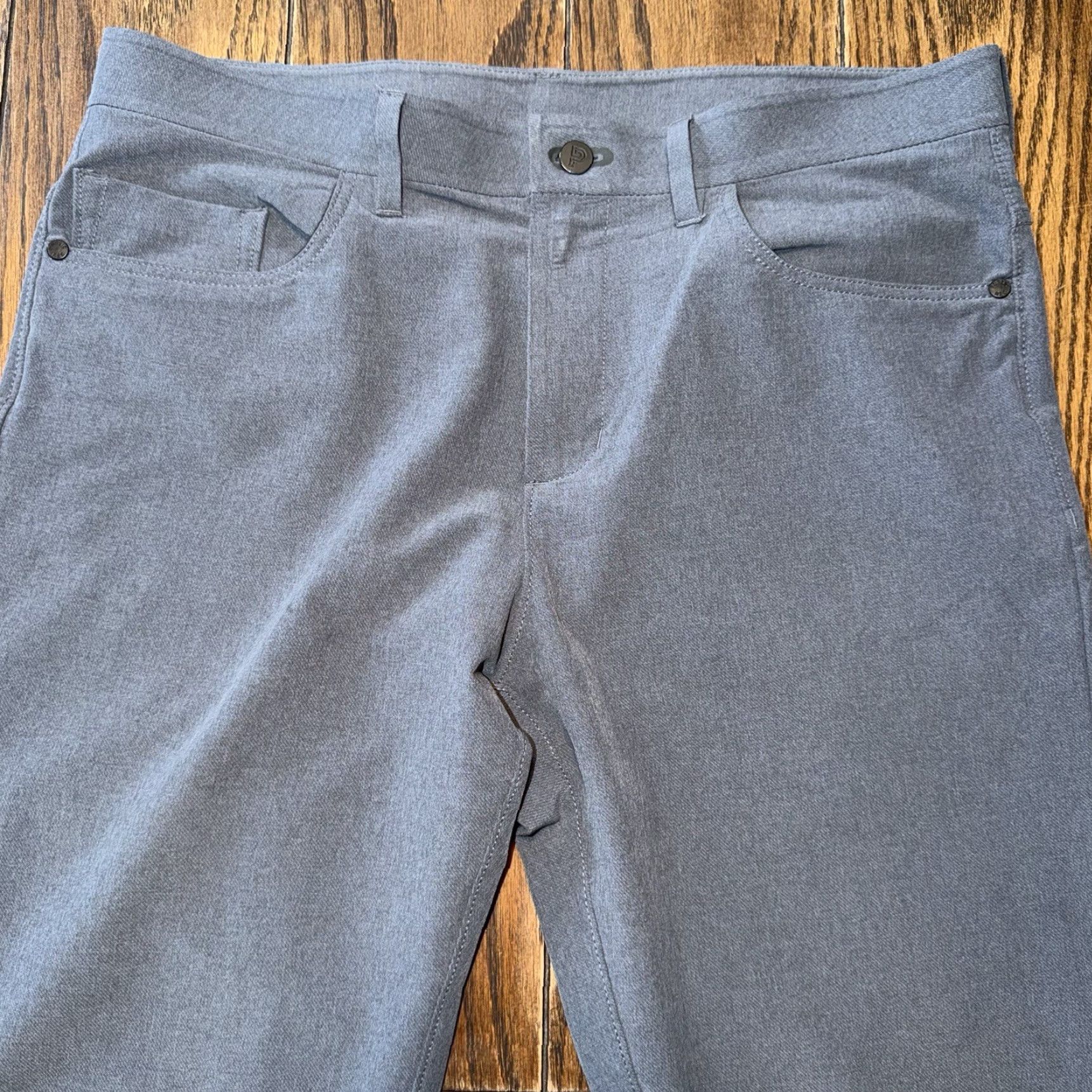 Vintage Public Rec Workday Pants Mens Regular 33x32 Gray Stretch Zip Pocket Chino 5-Pocket Size US 33 - 3 Thumbnail