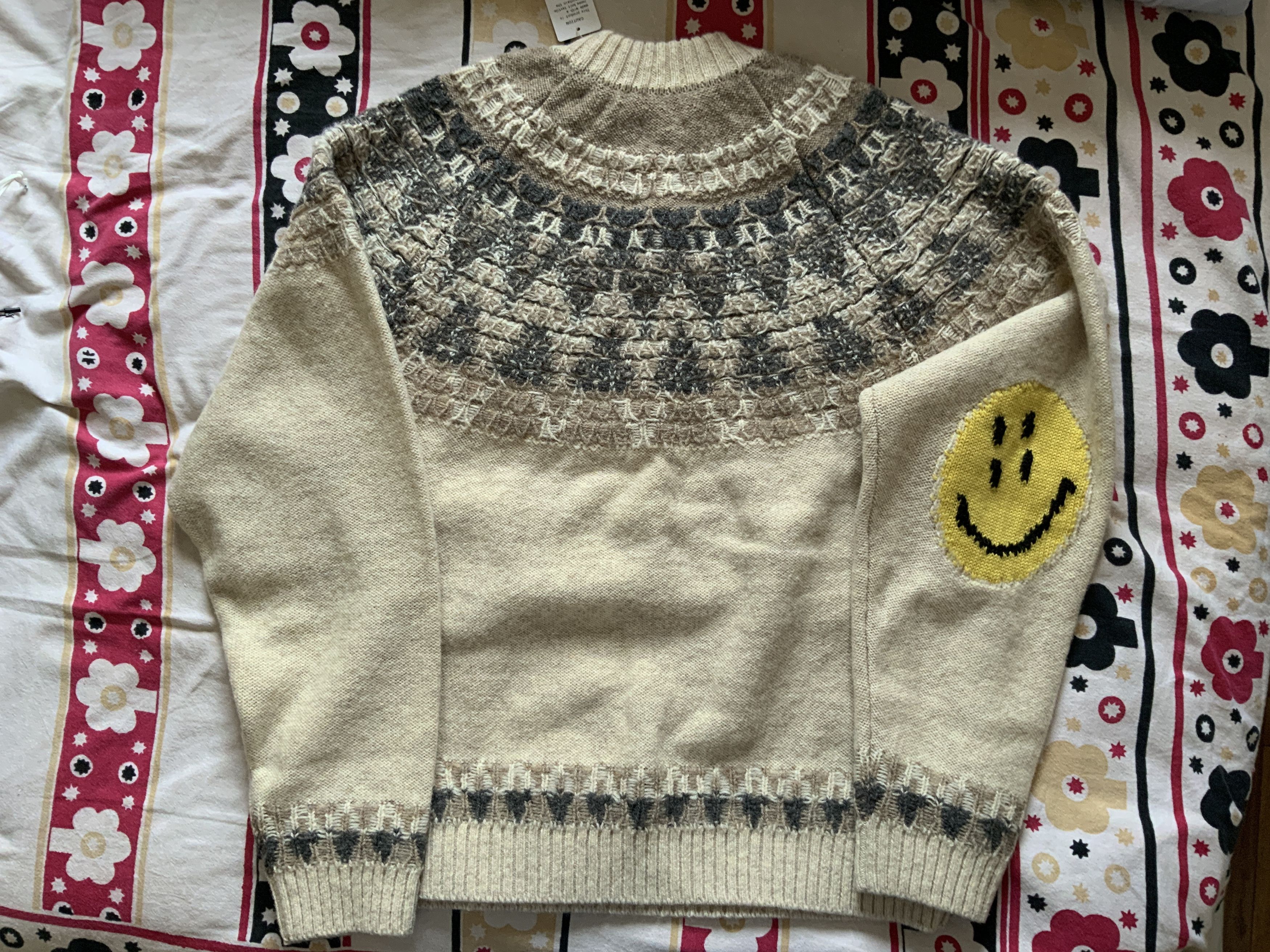 Kapital KAPITAL 5G Wool Nordic Smiley Knit Raglan Crewneck Sweater Size US L / EU 52-54 / 3 - 2 Thumbnail