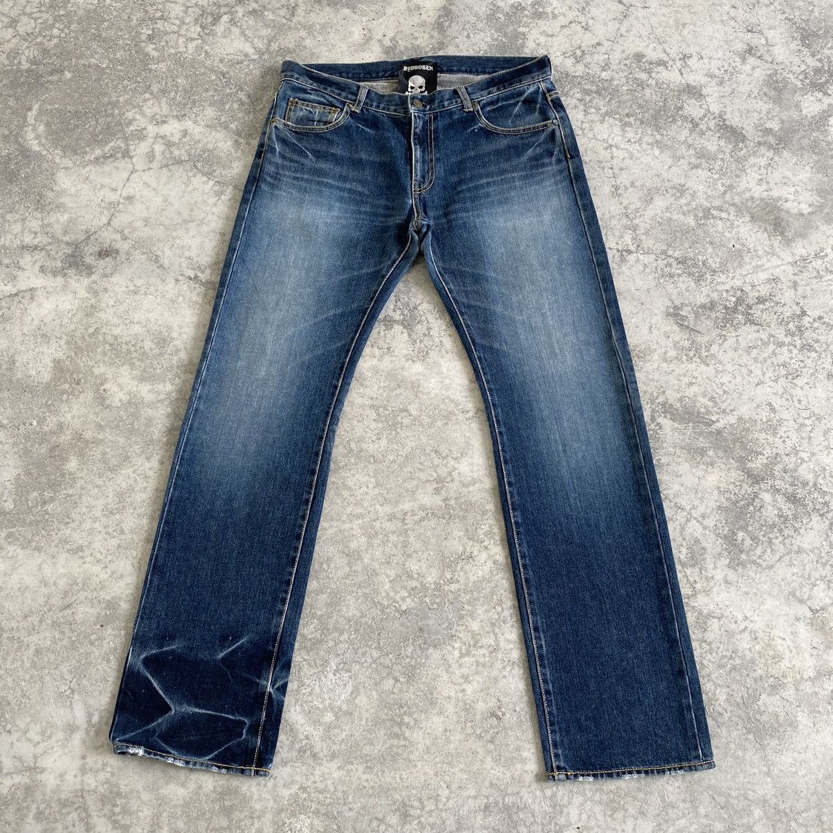 HYDROGEN Hydrogen made In Japan Skull 💀 Goth Denim Jeans Size US 32 / EU 48 - 3 Thumbnail