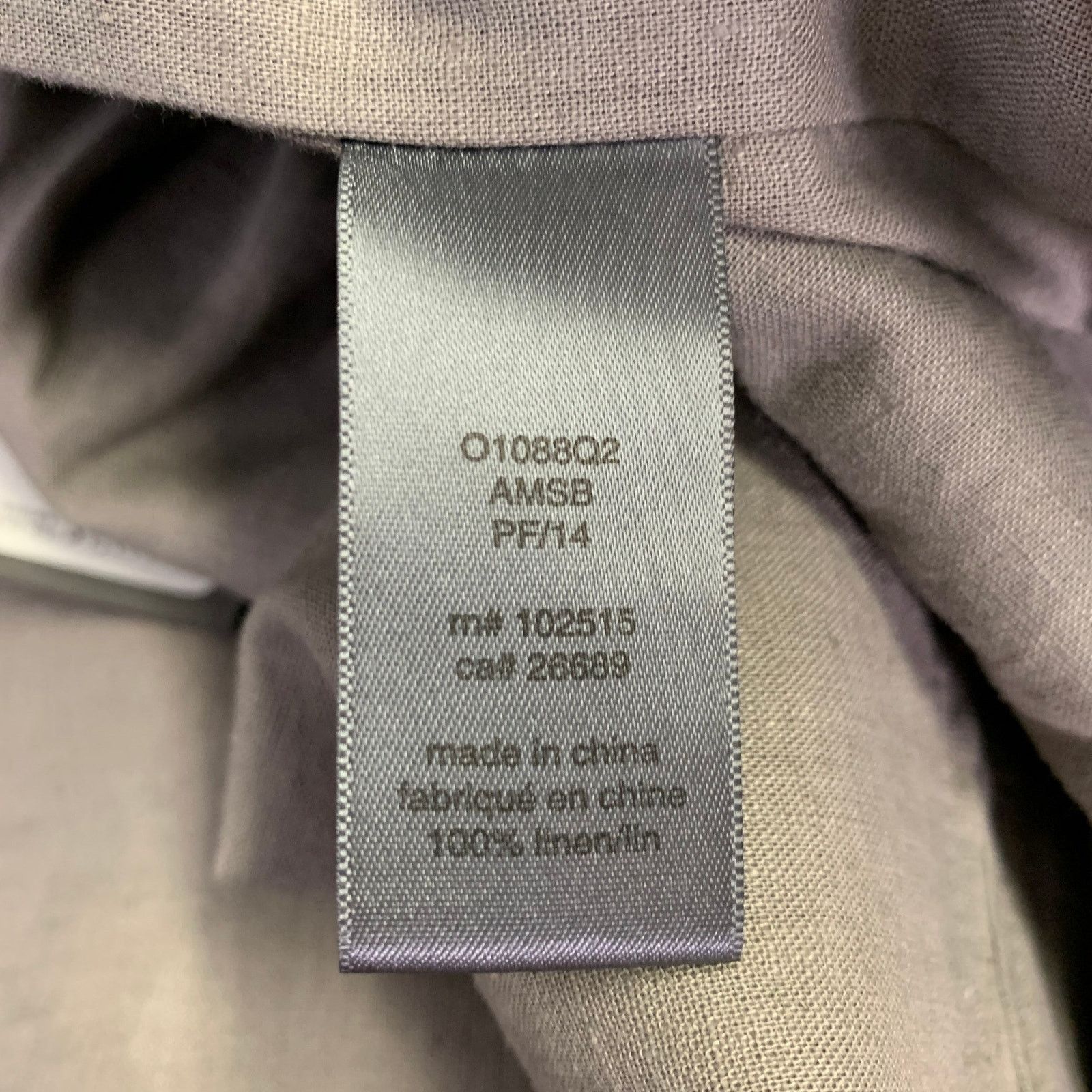 John Varvatos Size 42 Grey Charcoal Distressed Coated Linen Jacket Size US L / EU 52-54 / 3 - 5 Thumbnail