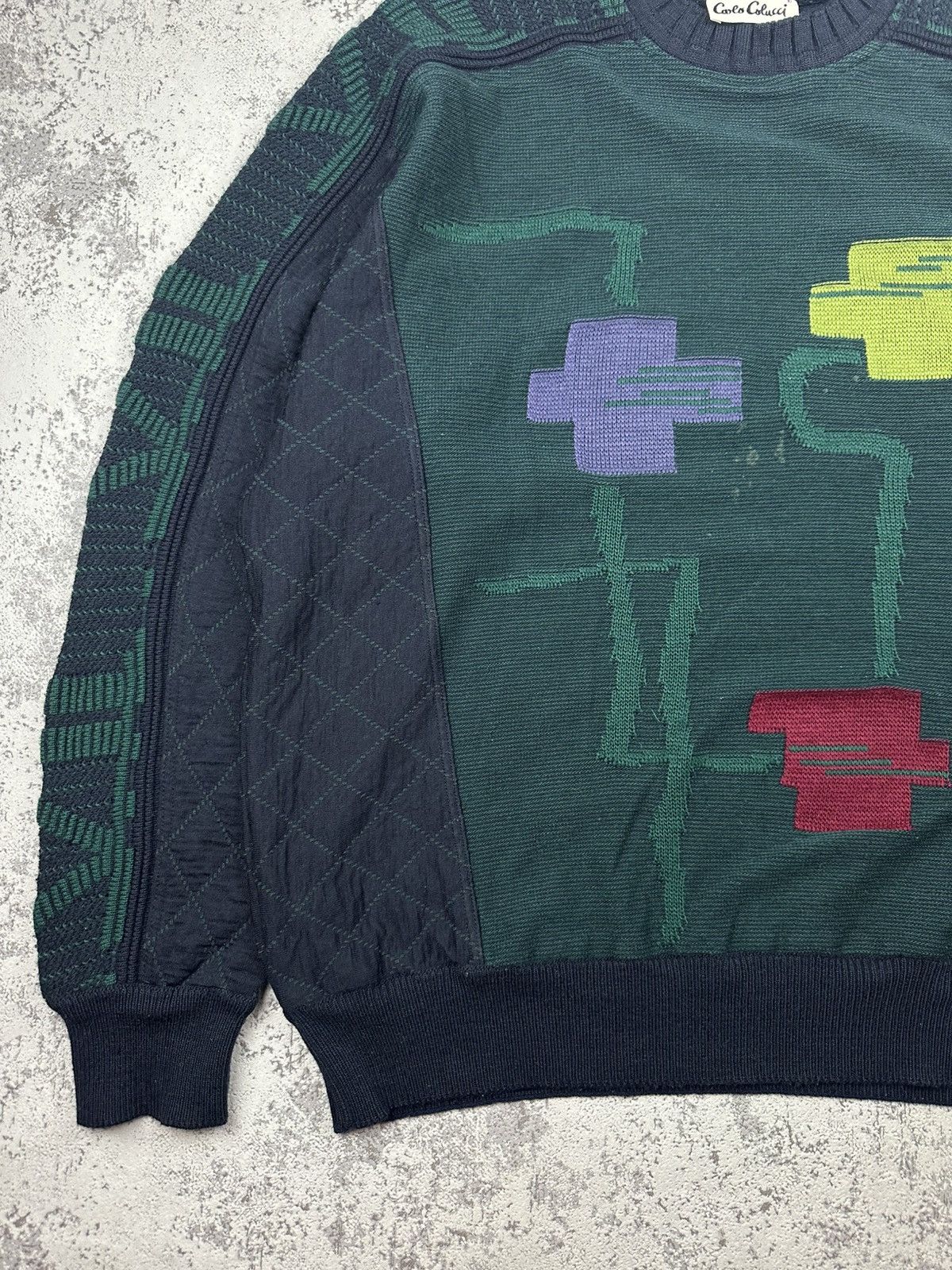 Carlo Colucci Vintage Carlo Colucci Wool Knit Sweater Rare Abstract Design Size US L / EU 52-54 / 3 - 4 Thumbnail