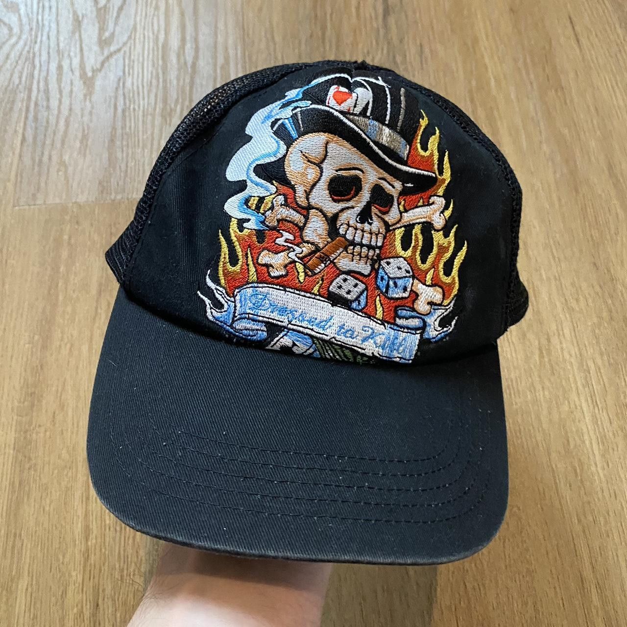 Other Black and red skull hat #skater Vintage y2k Rock Size US S / EU 44-46 / 1 - 1 Thumbnail