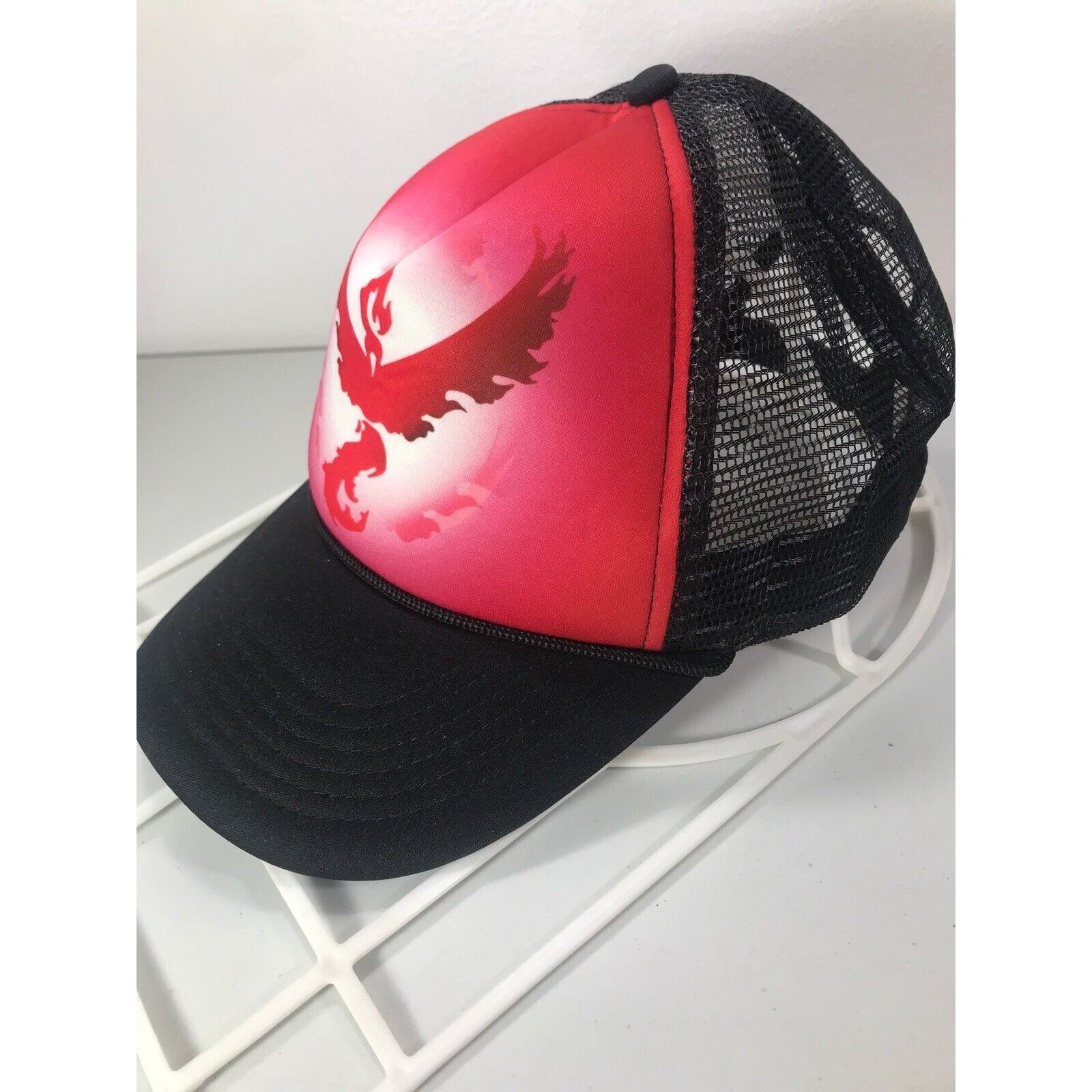 Other Pokémon Go Airbrush Look Black And Red Trucker Hat Adjustabl Size ONE SIZE - 1 Thumbnail