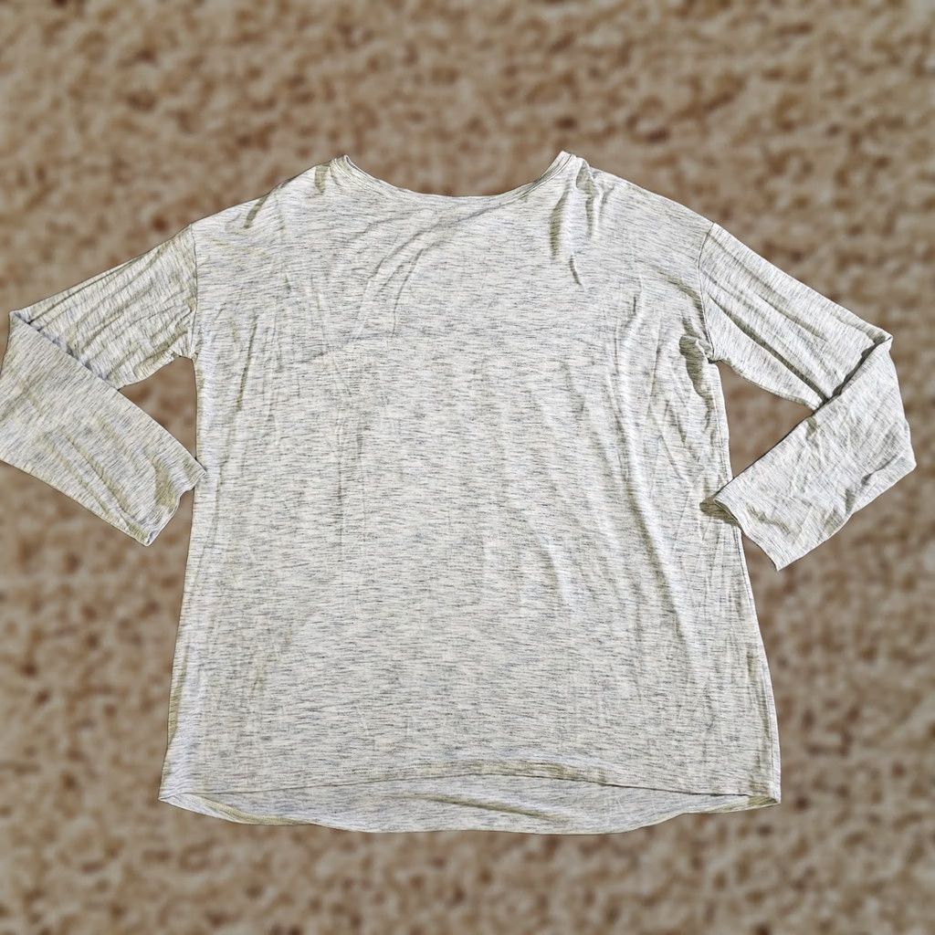J. Jill J. Jill Shirt Womens Medium Gray Blue 3/4 Sleeve Shirred Back Stretch Casual Top Woman Shirt Basic Size M / US 6-8 / IT 42-44 - 1 Thumbnail