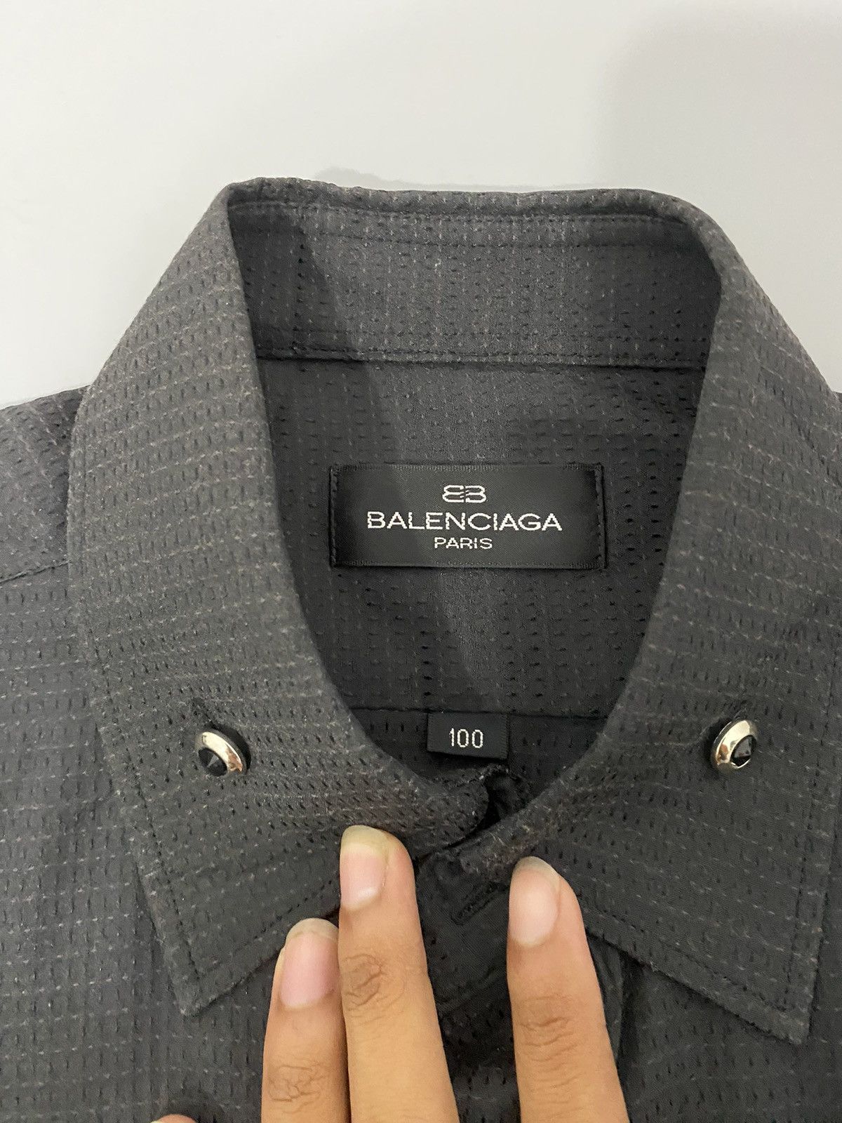 Balenciaga × Vintage 💥All Black💥Balenciaga Shirt Buttons Up Size US L / EU 52-54 / 3 - 8 Thumbnail
