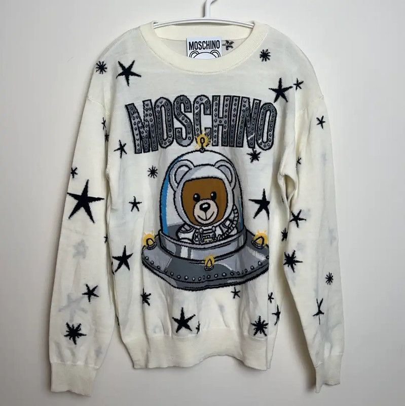 Moschino Moschino Women's White Silk Sweater 0089 Size M / US 6-8 / IT 42-44 - 1 Thumbnail