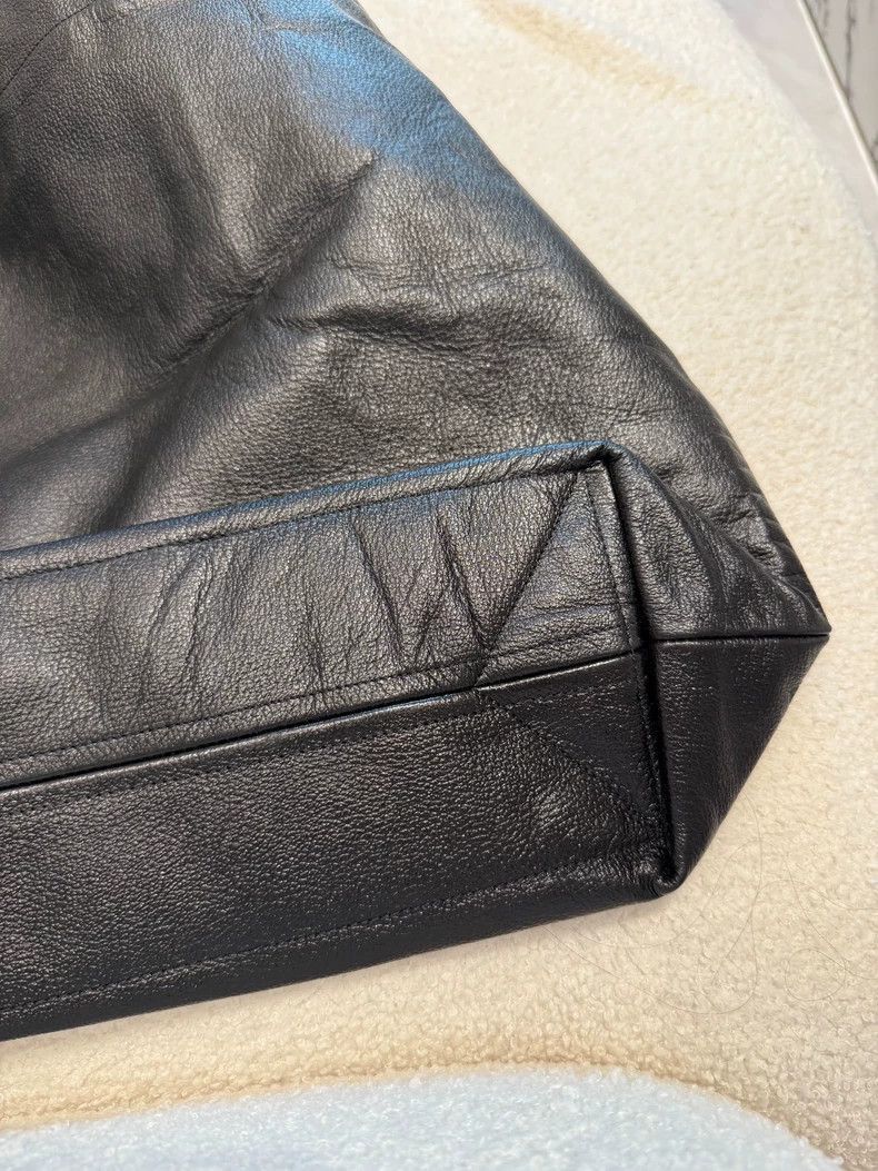 Yohji Yamamoto Yohji Yamamoto Yohji Yamamoto Black Leather Tote Bag Size ONE SIZE - 6 Thumbnail