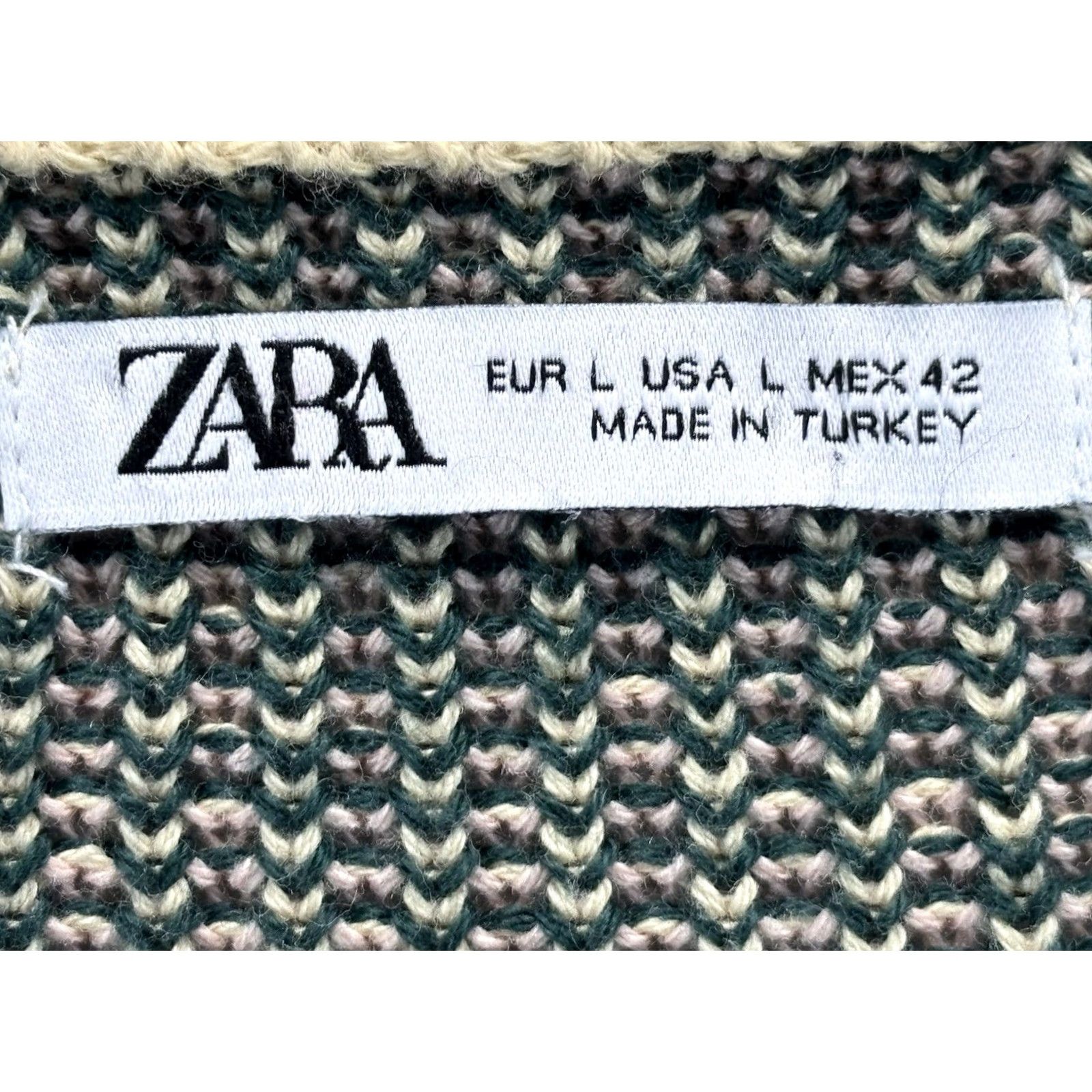 Zara Zara Jacquard Knit Cardigan Sweater Men’s L Oversized Full Button Grandpa Indie Grunge Multicolor Knit Cotton Blend Regular Men Size US L / EU 52-54 / 3 - 5 Thumbnail
