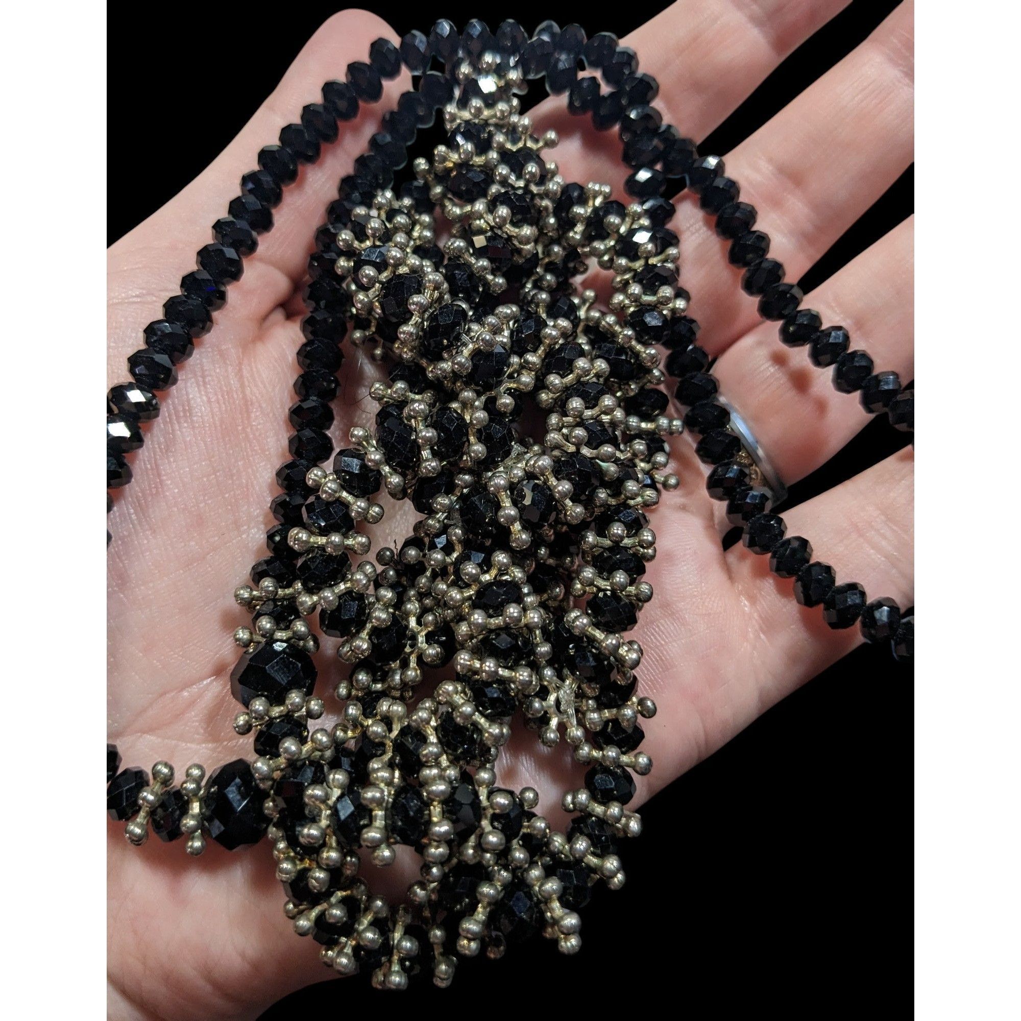 Other Vintage Glam Metal And Glass Beaded Loop Statement Necklace Size ONE SIZE - 5 Thumbnail