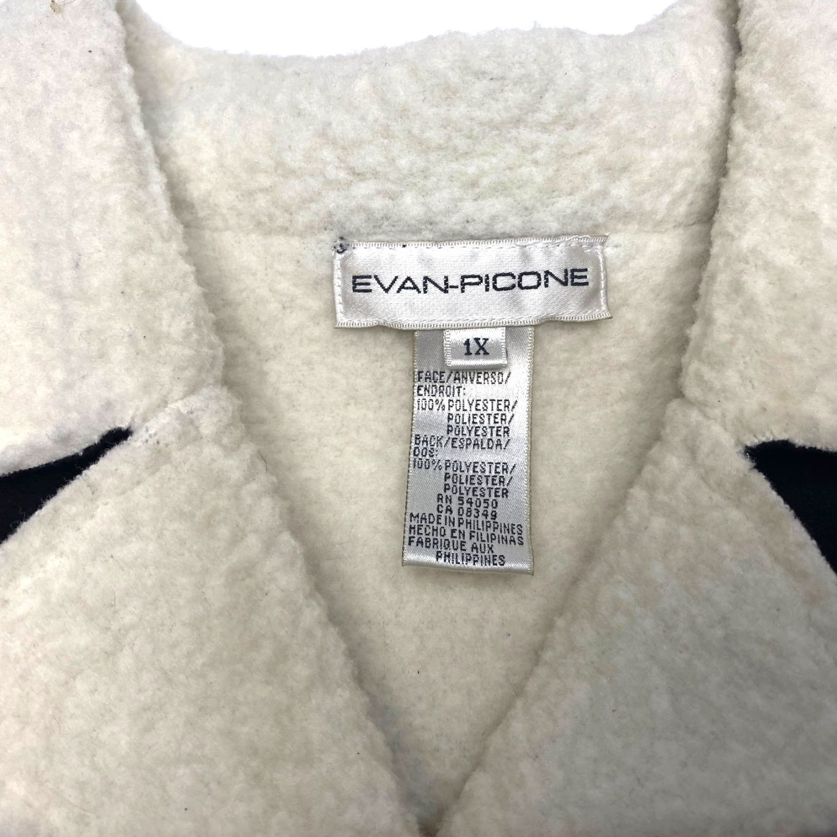 Evan Picone VINTAGE Evan-Picone Fleece Jacket Womens 1X Black Button Up Serpa Lined Pocket 7607 Size XL / US 12-14 / IT 48-50 - 6 Thumbnail