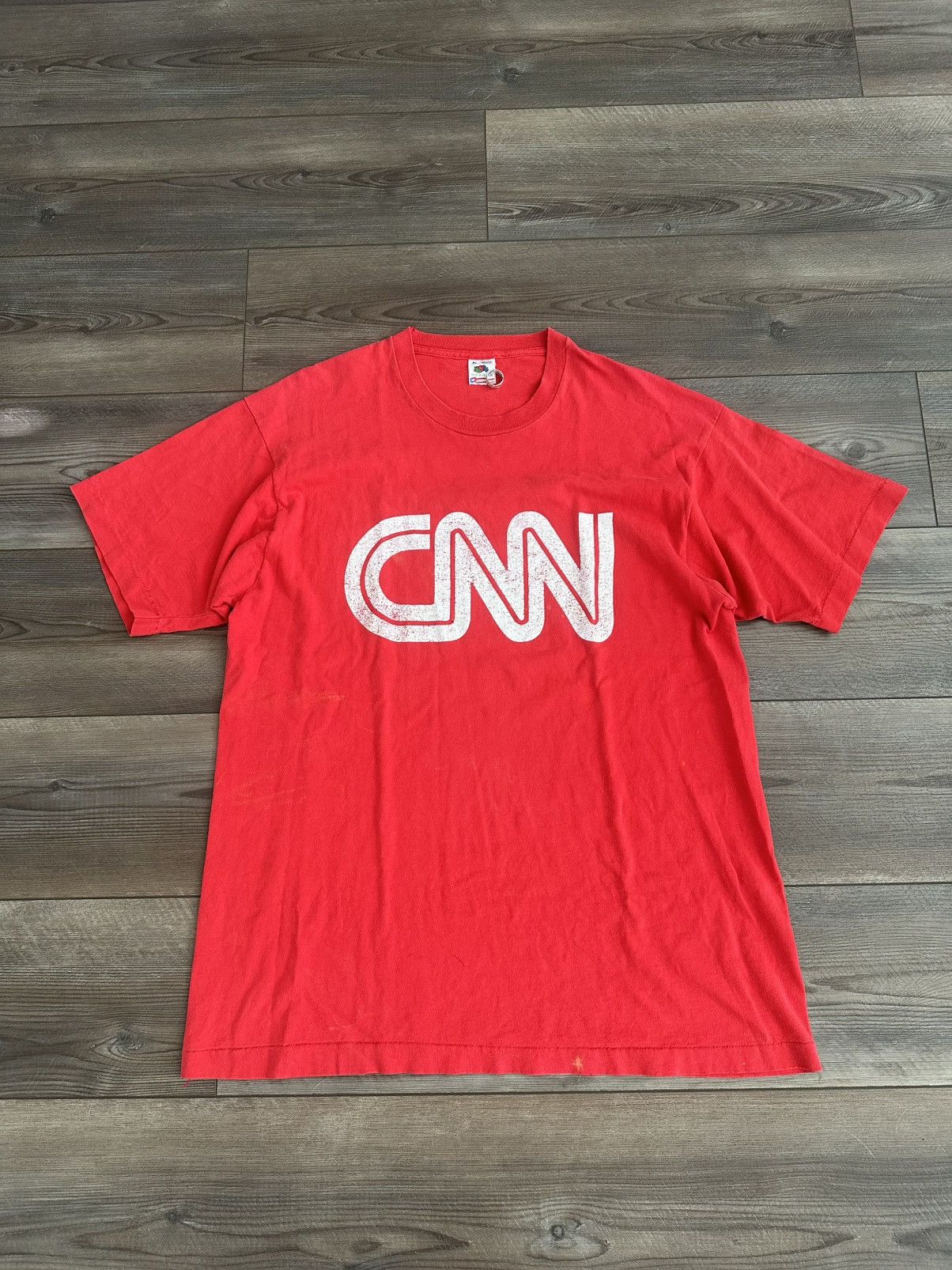 Rare 1990s CNN News Network Vintage Tee Faded & Distressed